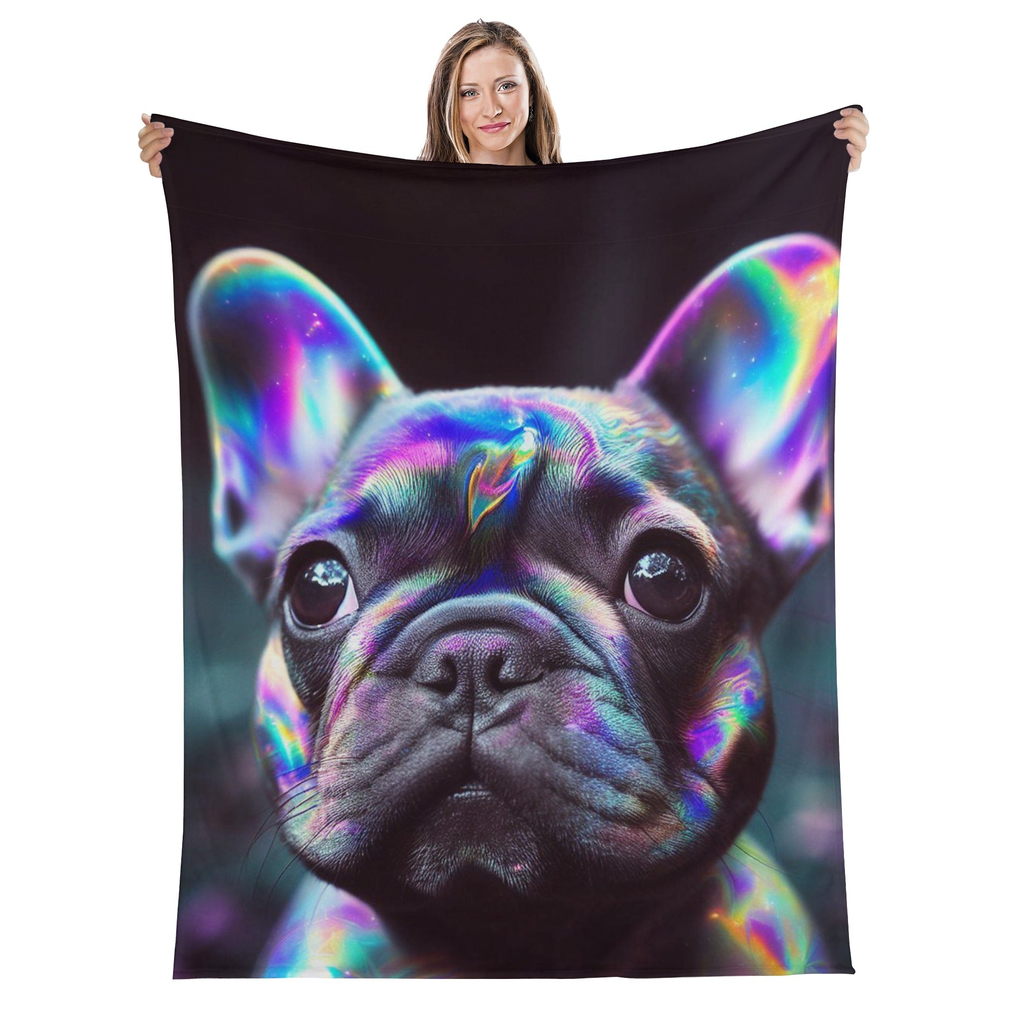 Domino French Bulldog Cozy Plush Blanket for Dog Moms & Dads-fadou