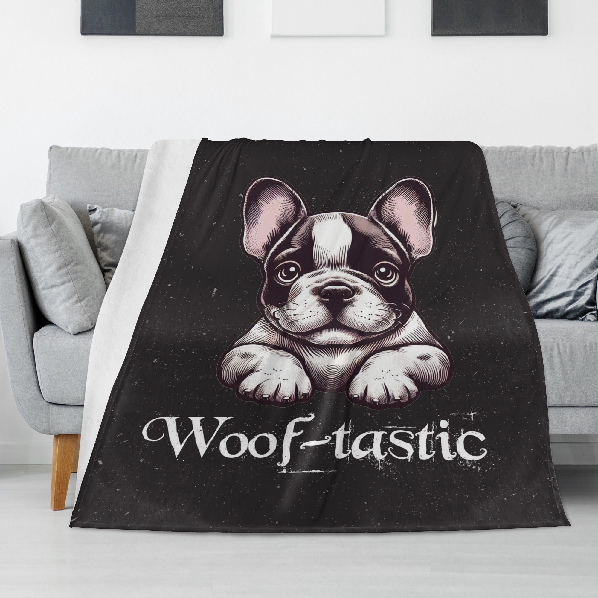 French Bulldog Fleece Throw Blanket for Dog Moms & Dads-fadou