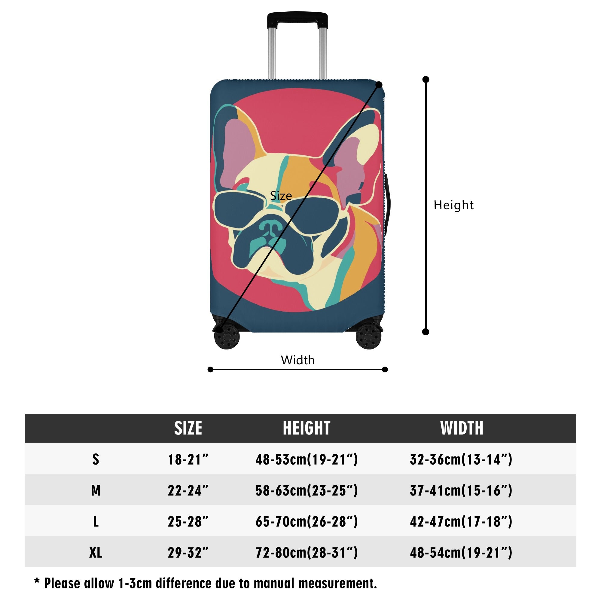 Luna - Luggage Cover for French Bulldog Owners and Fans-fadou