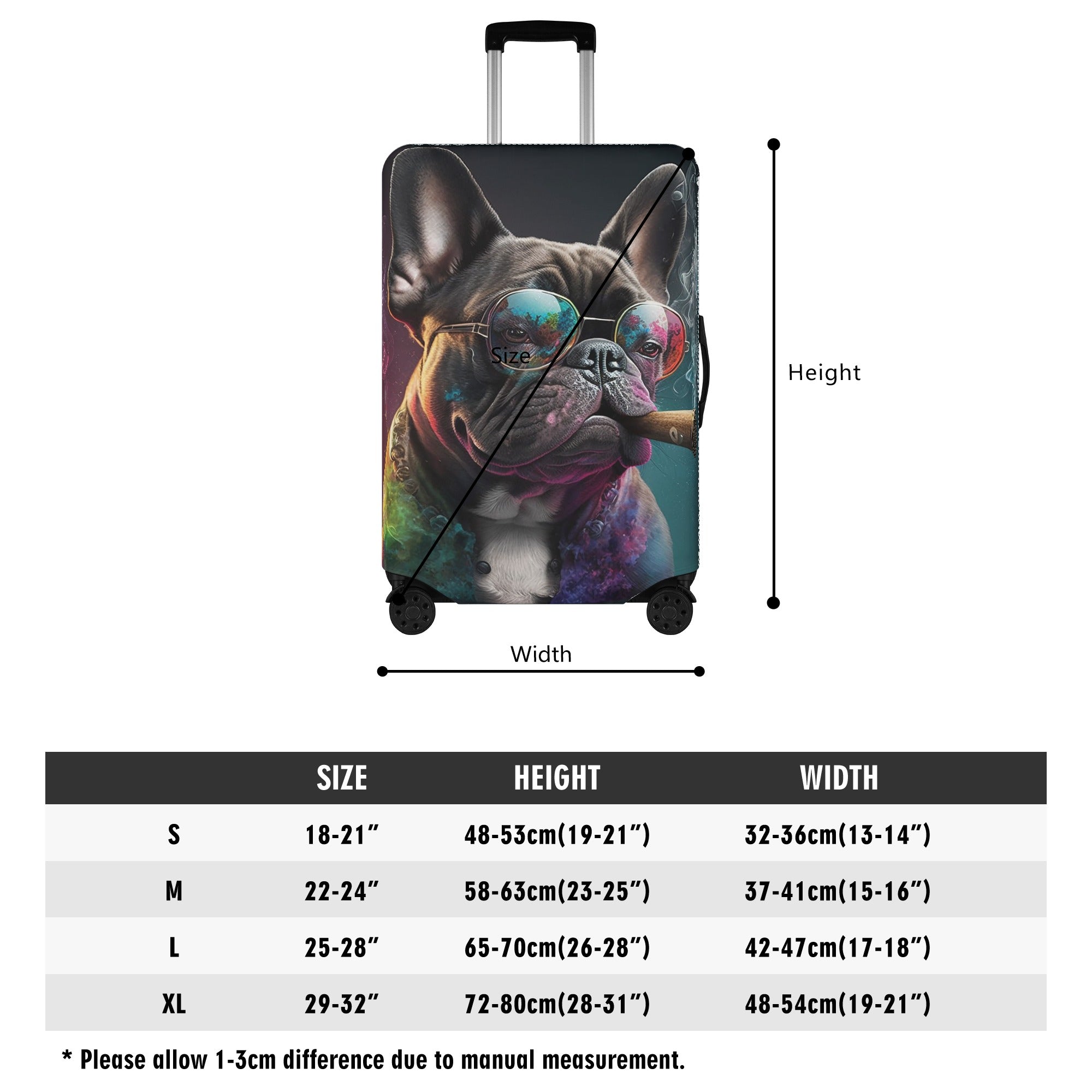 Teddy - Luggage Cover for French Bulldog Owners and Fans-fadou