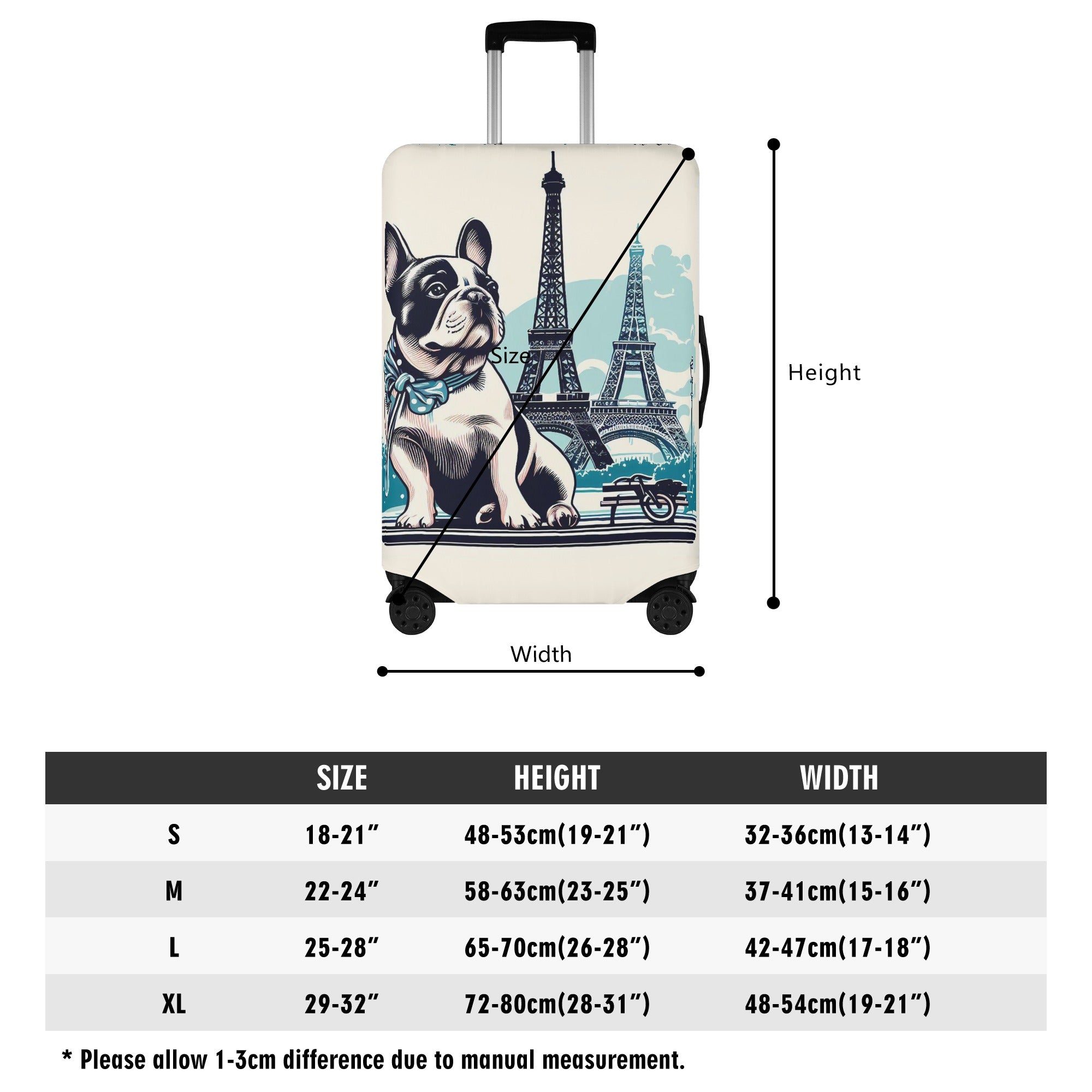 Paris Vibes - Luggage Cover for Frenchie Fans Everywhere-fadou