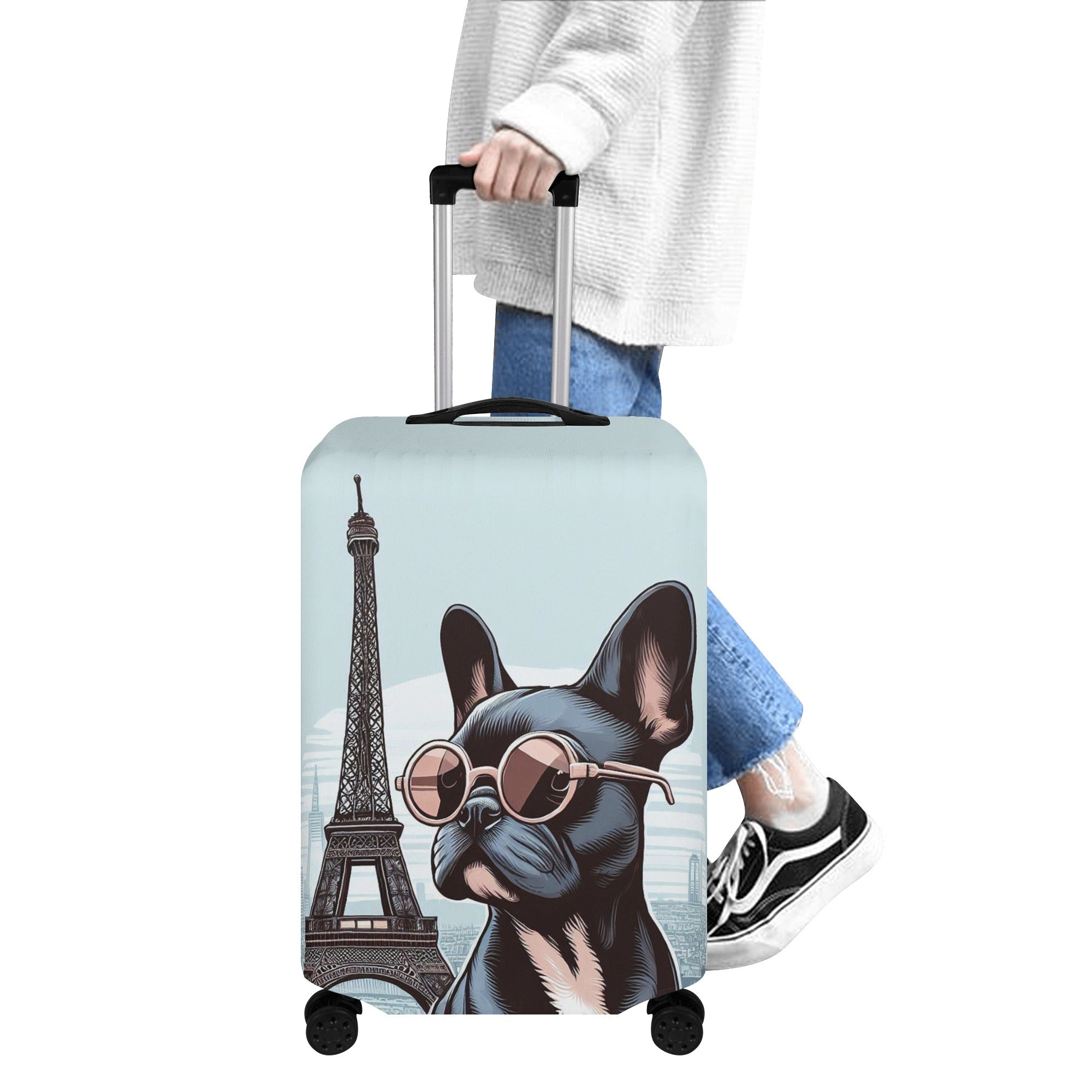 French Vibes - Luggage Cover for Frenchie Fans Everywhere-fadou