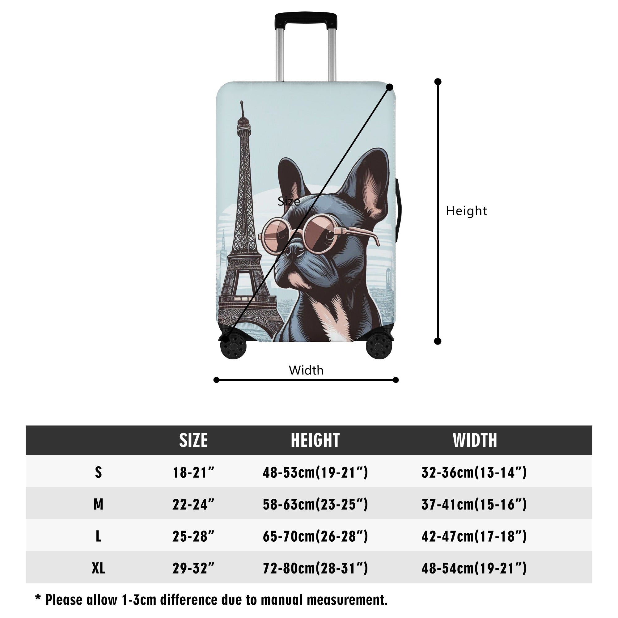 French Vibes - Luggage Cover for Frenchie Fans Everywhere-fadou
