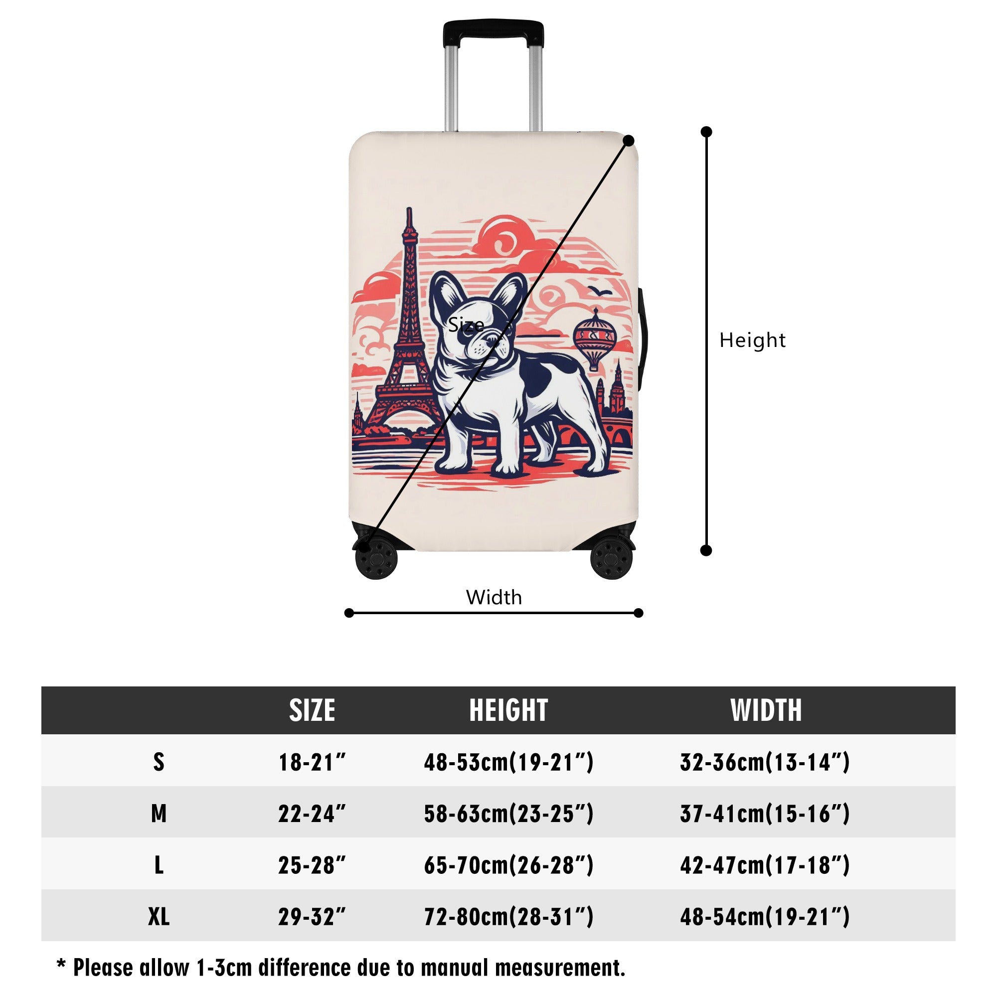 I Love Paris - Luggage Cover for Frenchie Fans Everywhere-fadou