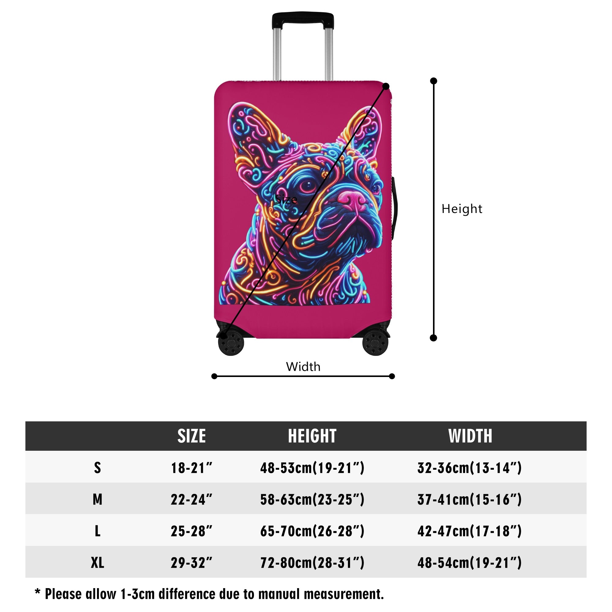 Neon Style - Luggage Cover for Frenchie Fans Everywhere-fadou