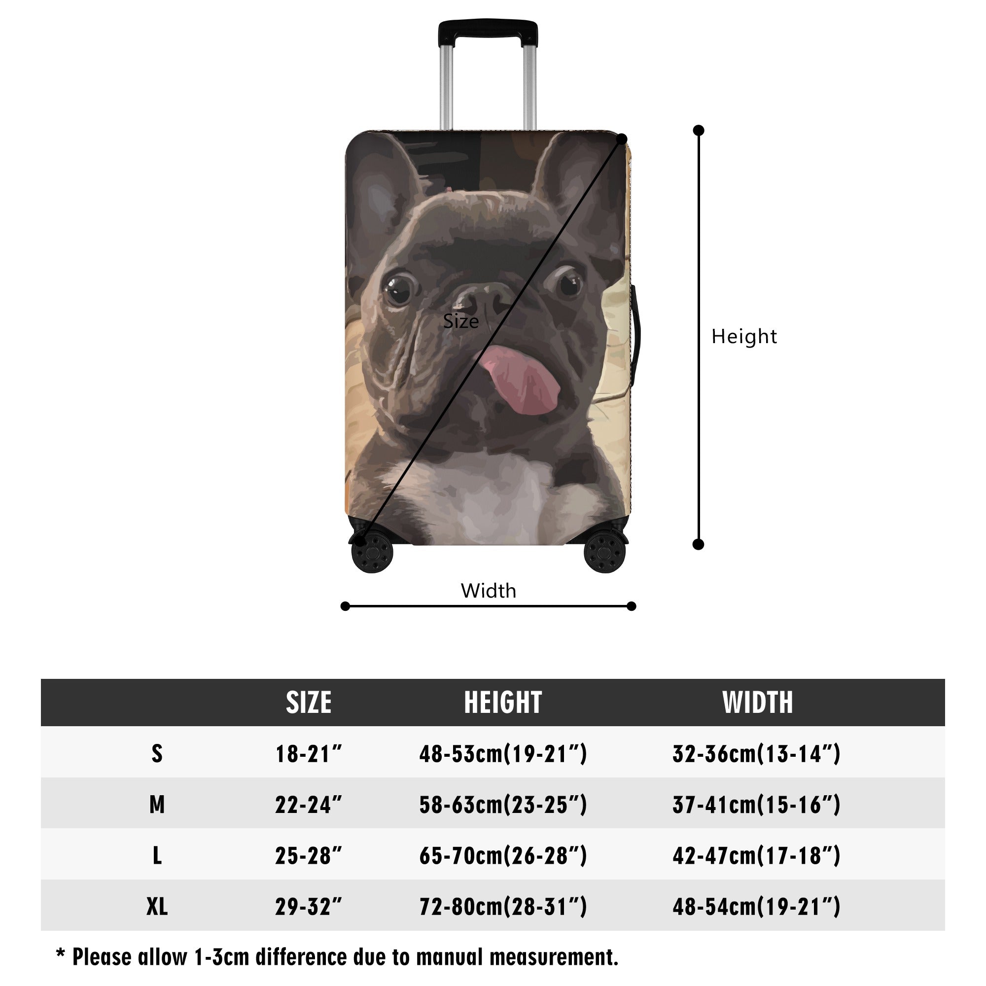 Molly - Luggage Cover for French Bulldog Owners and Fans-fadou