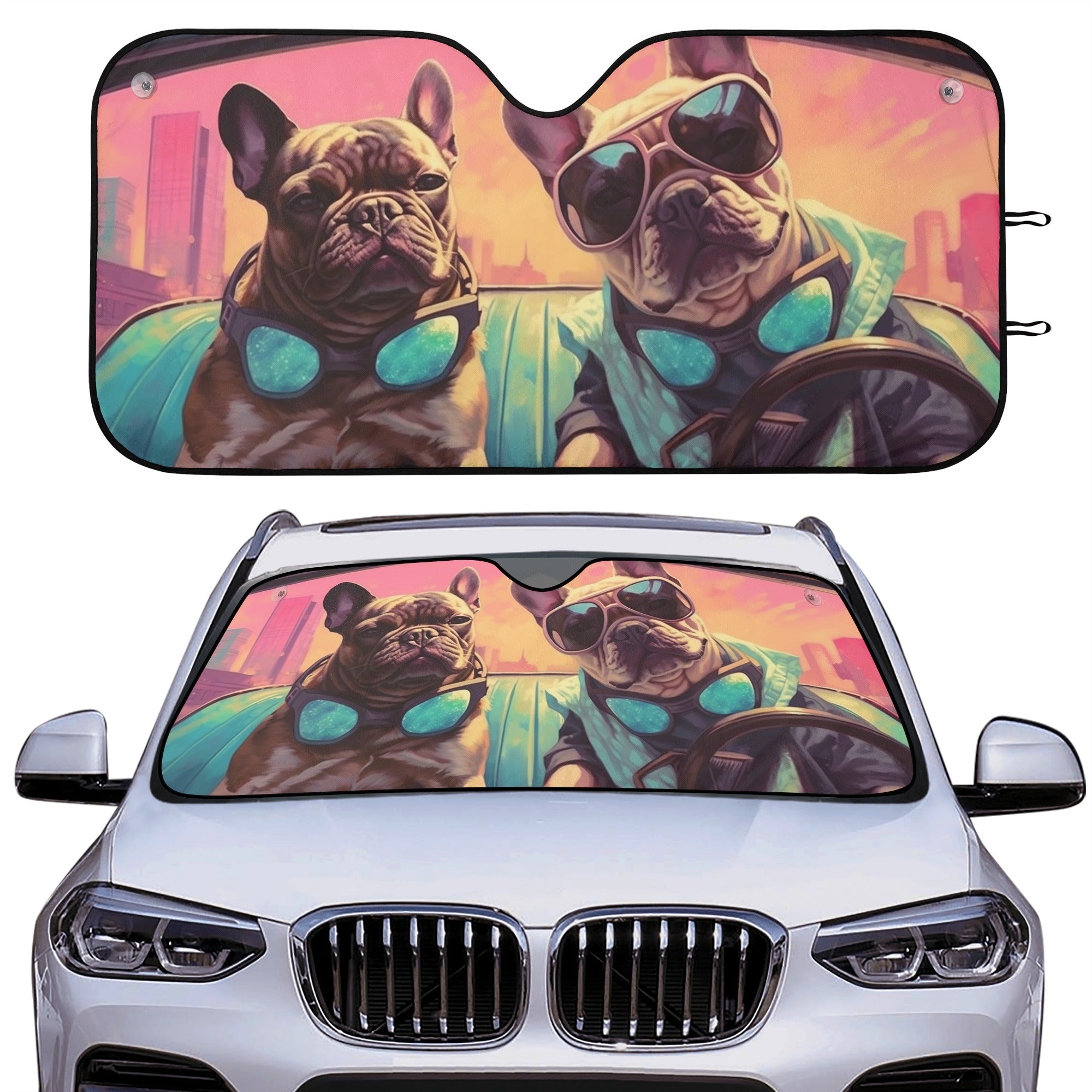 Max - Car Auto Sun Shade for French Bulldog Owners and Fans-fadou