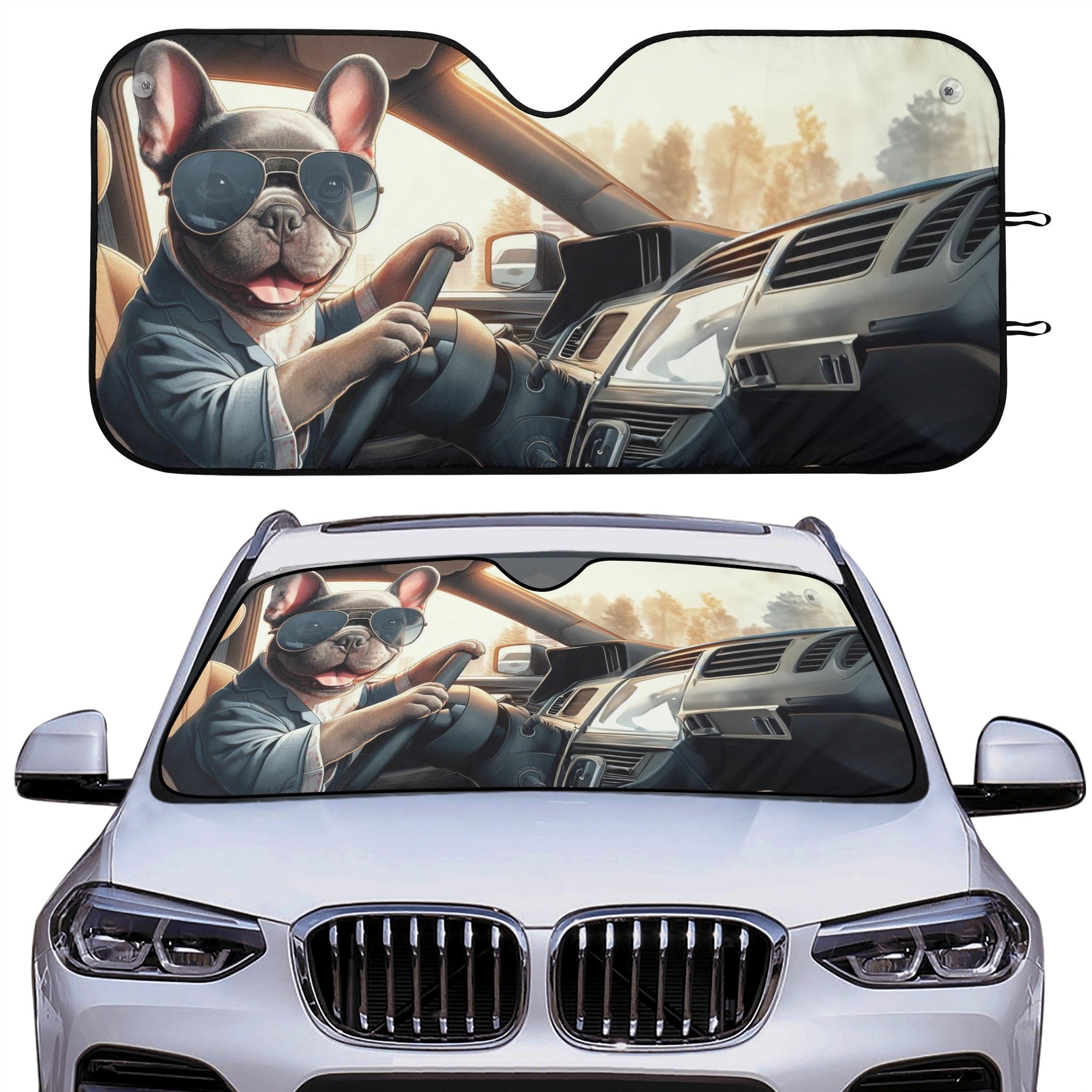 Lola - Car Auto Sun Shade for French Bulldog Owners and Fans-fadou