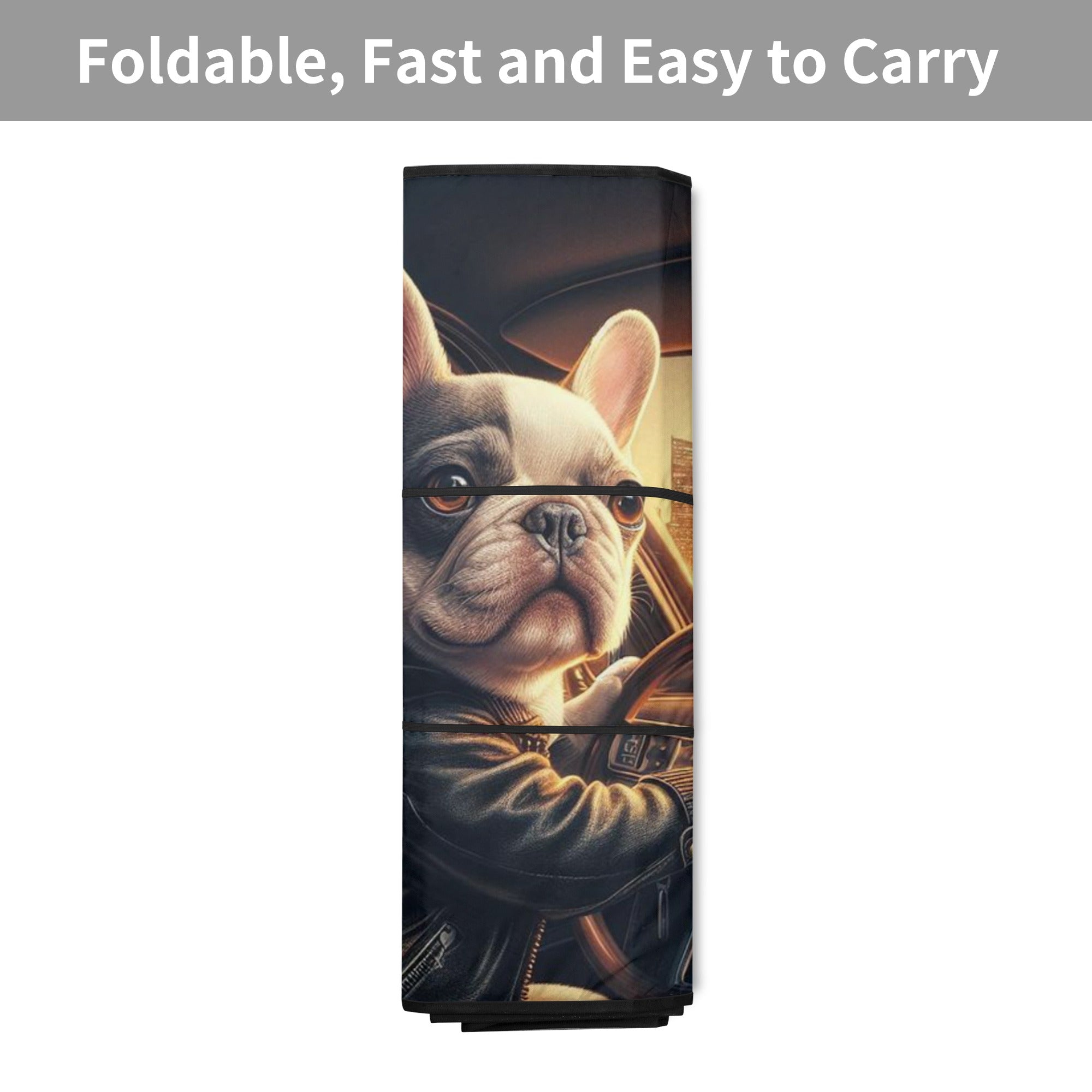 Uber Driver - Car Auto Sun Shade for Frenchie Enthusiasts-fadou