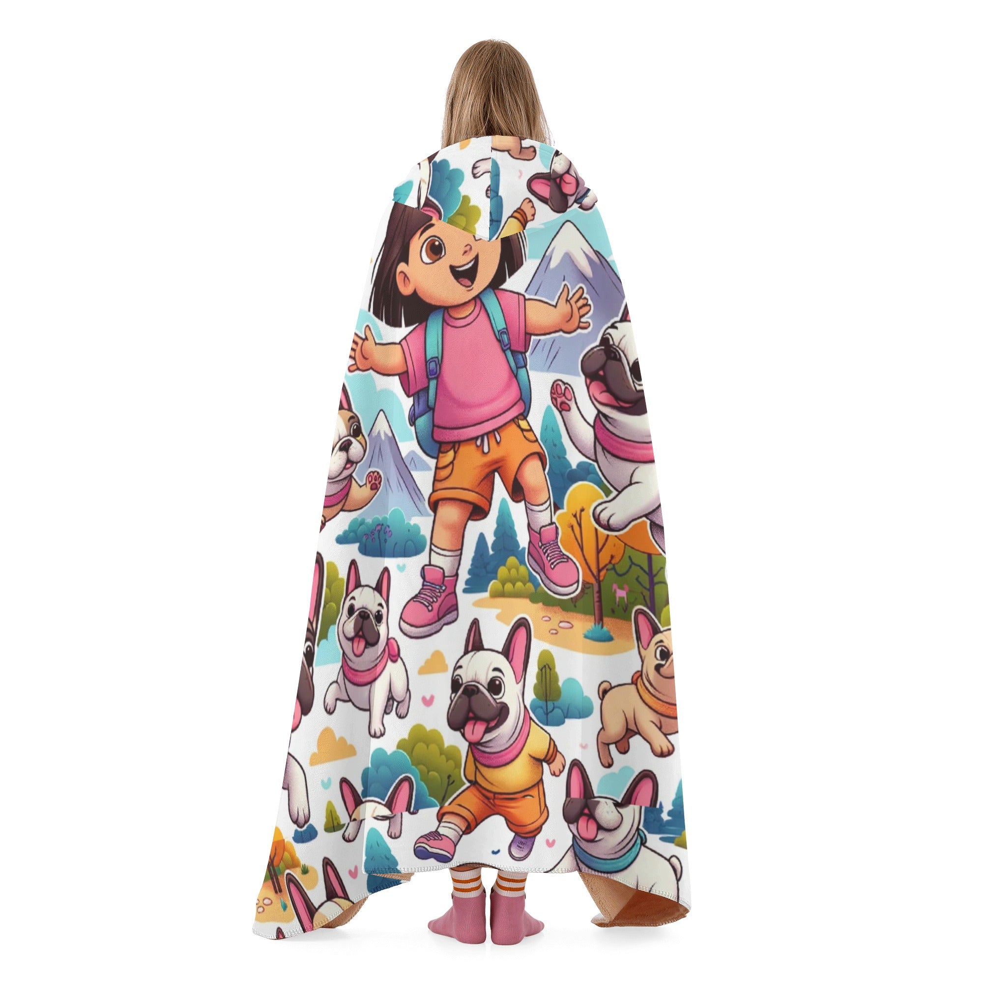 French Bulldog Hooded Fleece Throw Blanket for Dog Moms & Dads-fadou