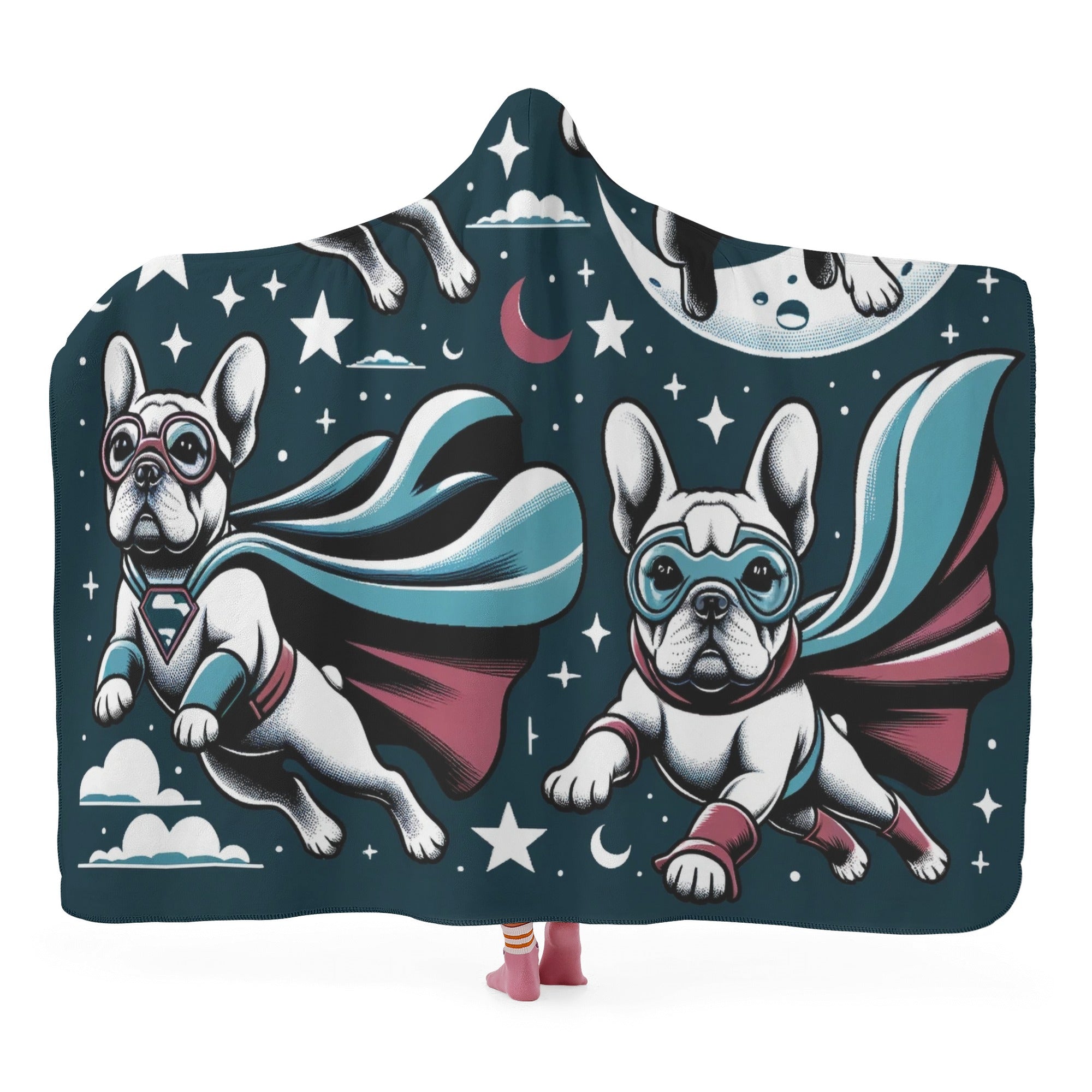 Harry Hooded Cozy Plush Blanket for Frenchie Enthusiasts-fadou