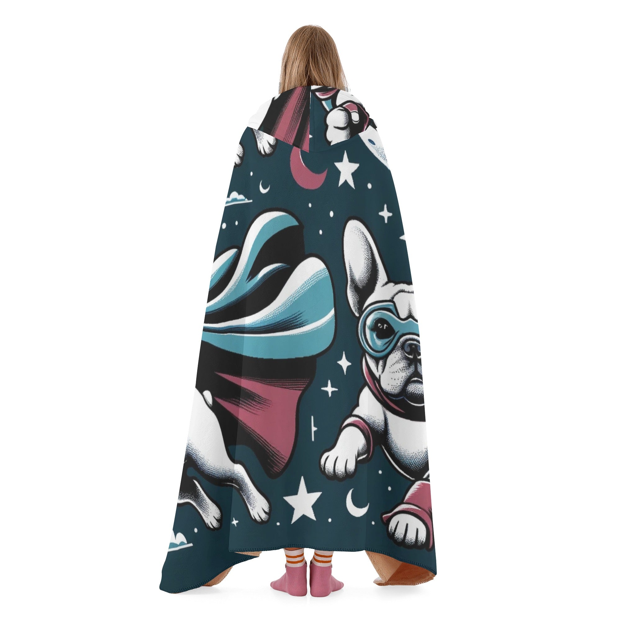 Harry Hooded Cozy Plush Blanket for Frenchie Enthusiasts-fadou