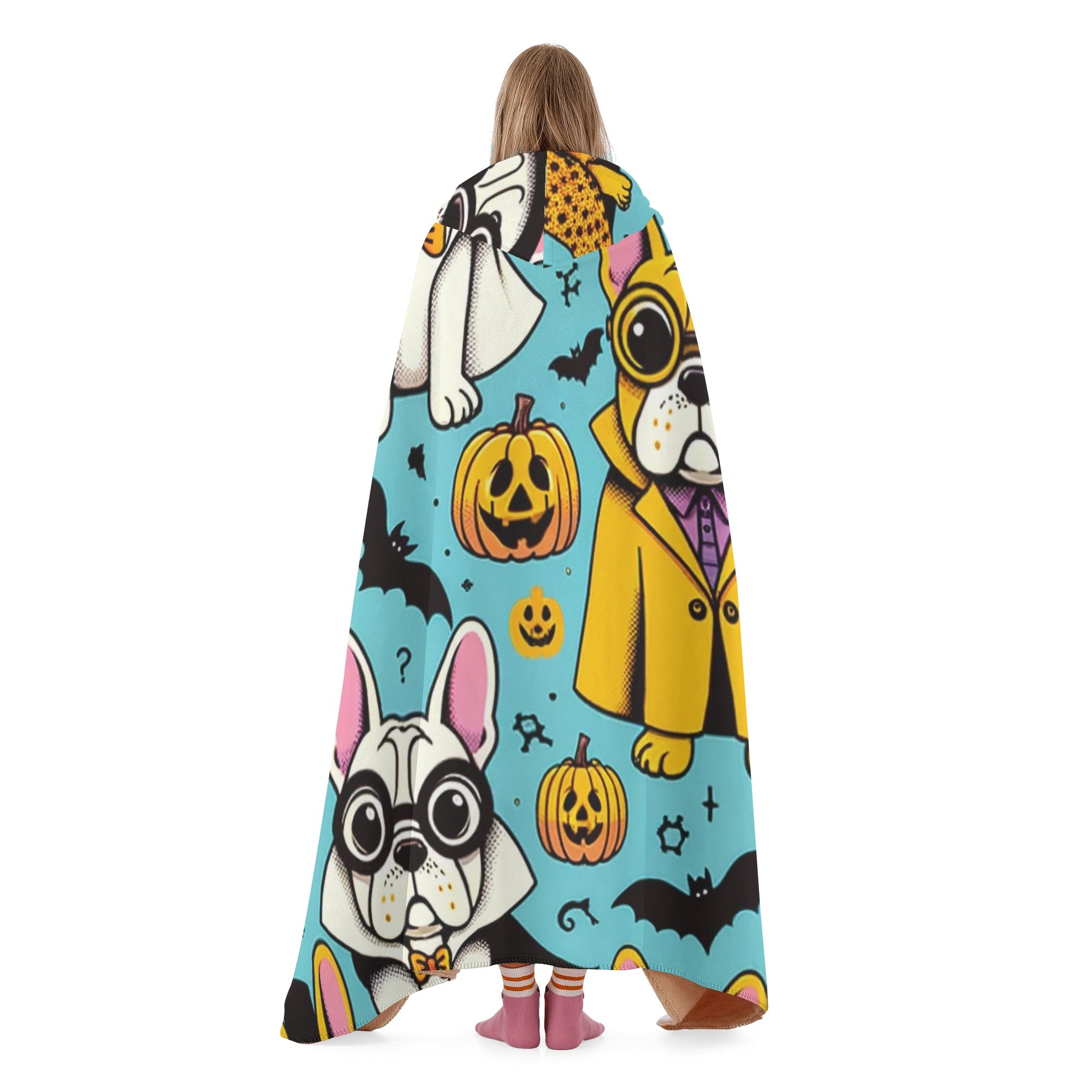 Piper Hooded Cozy Plush Blanket for Frenchie Enthusiasts-fadou