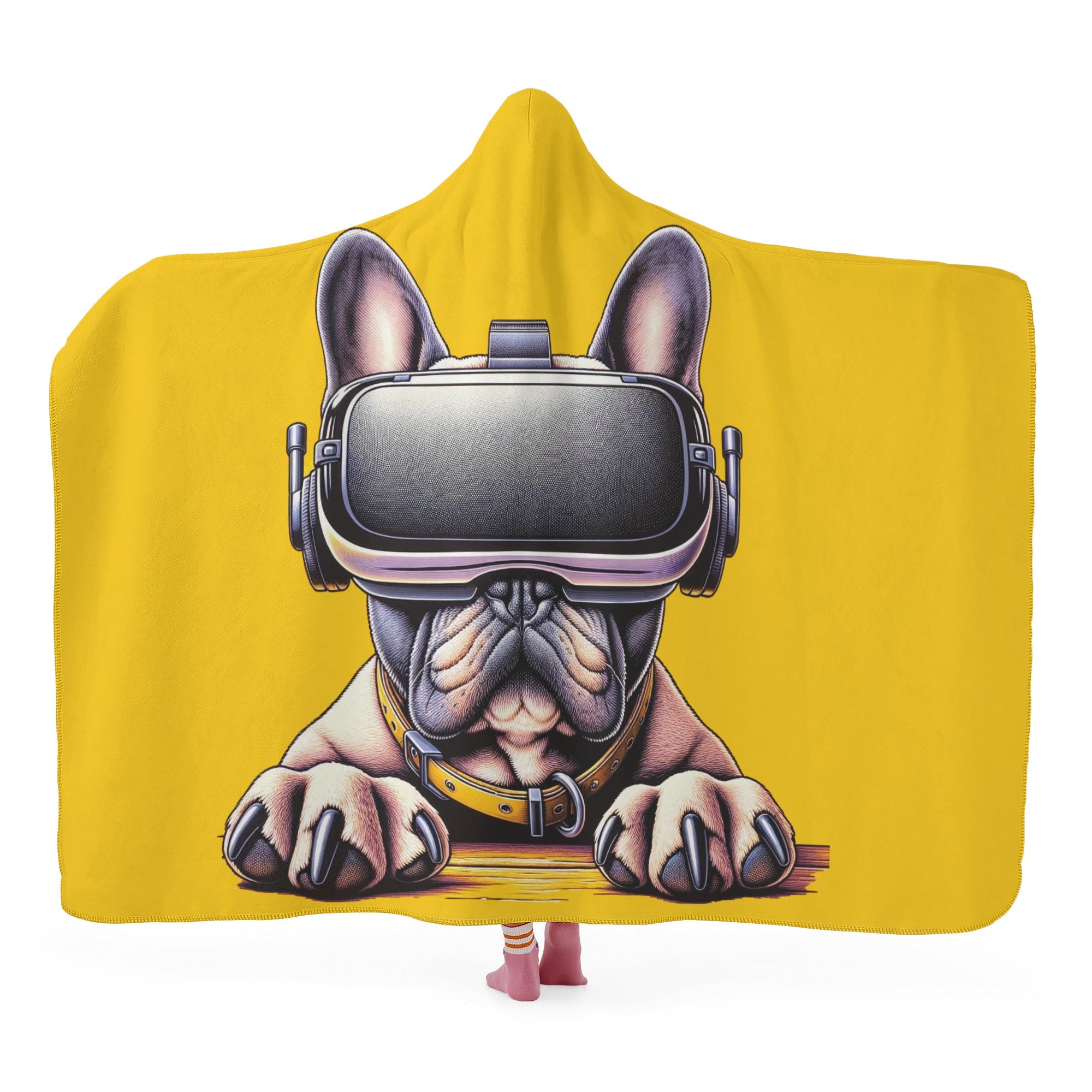 French Bulldog Hooded Fleece Throw Blanket for Bulldog Owners-fadou