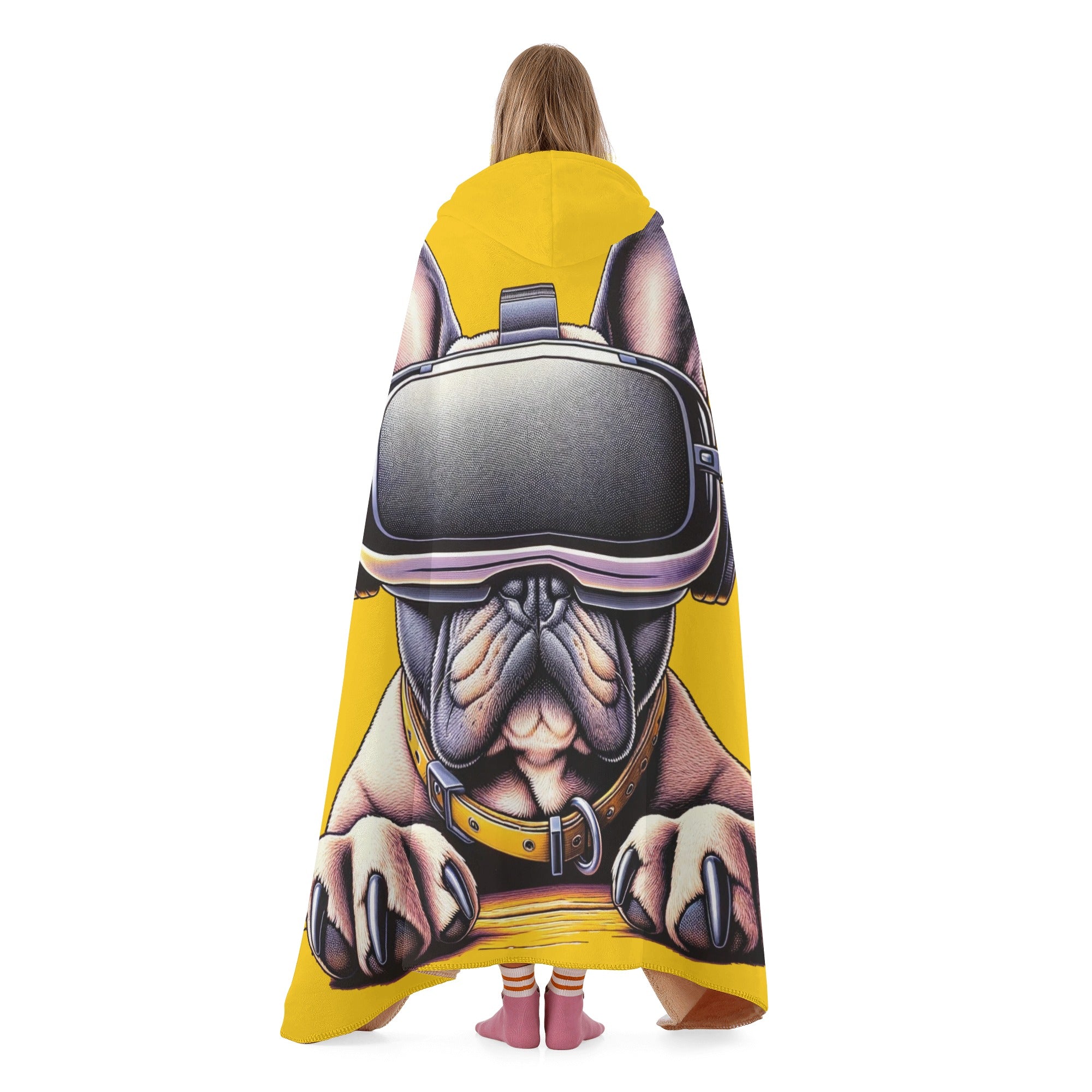 French Bulldog Hooded Fleece Throw Blanket for Bulldog Owners-fadou