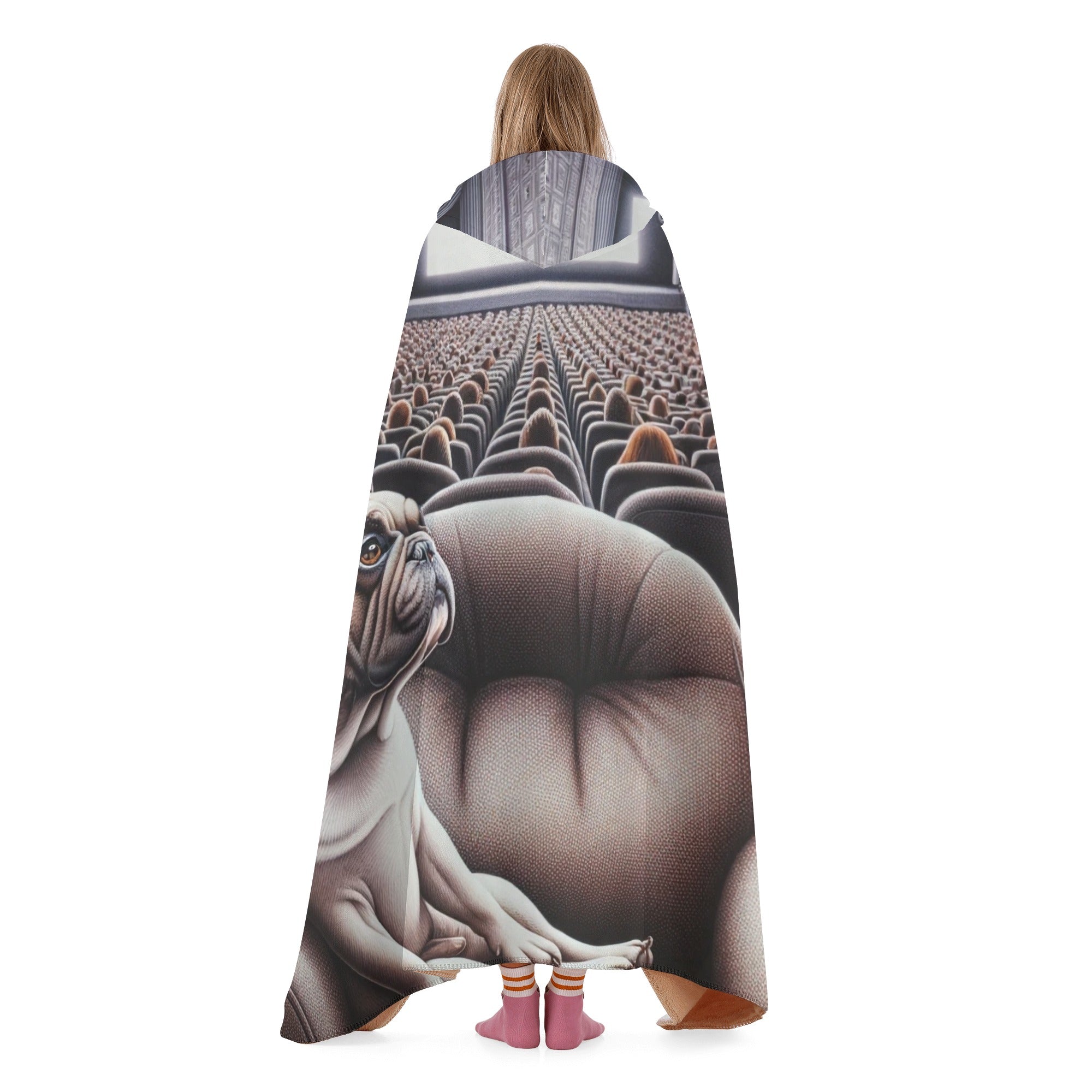 French Bulldog Hooded Fleece Throw Blanket for Frenchie Enthusiasts-fadou
