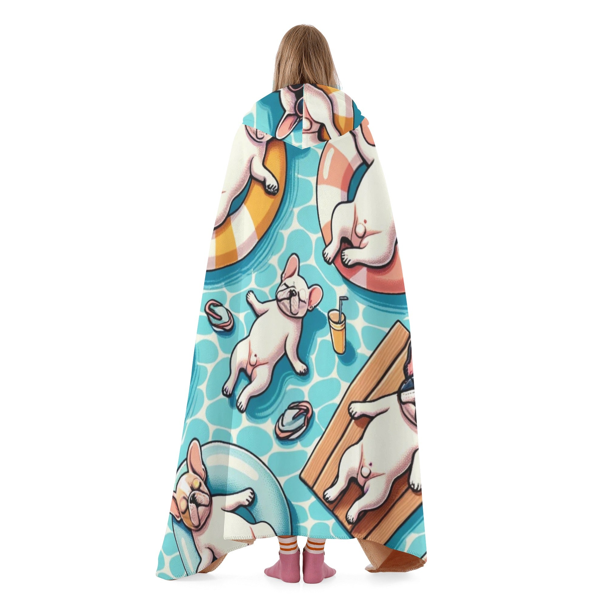 Frenchie Hooded Cozy Plush Blanket for Frenchie Enthusiasts-fadou