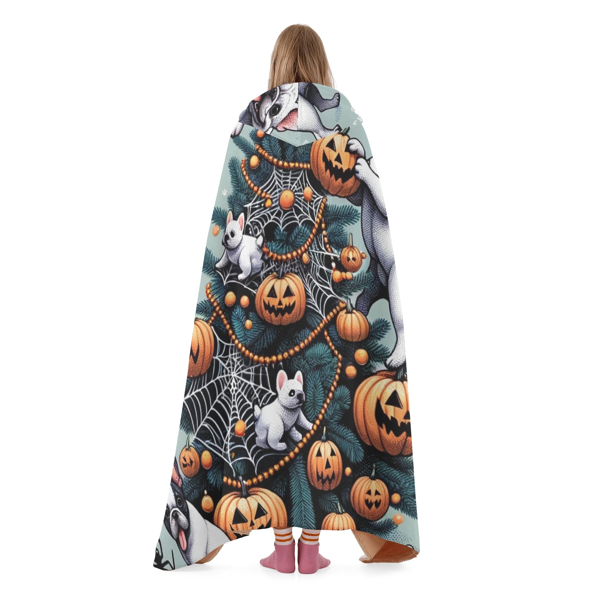 French Bulldog Hooded Cozy Plush Blanket for Frenchie Fans-fadou