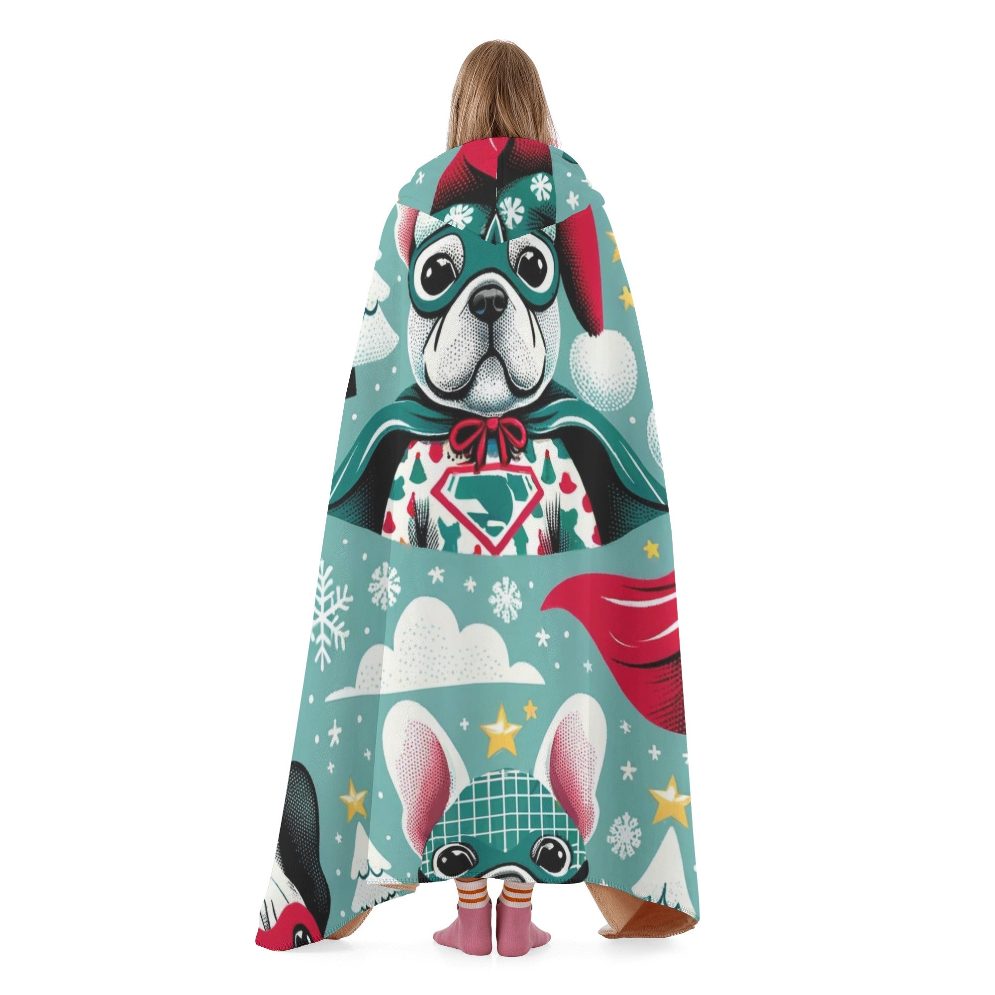 Tito Hooded Cozy Plush Blanket for Frenchie Enthusiasts-fadou