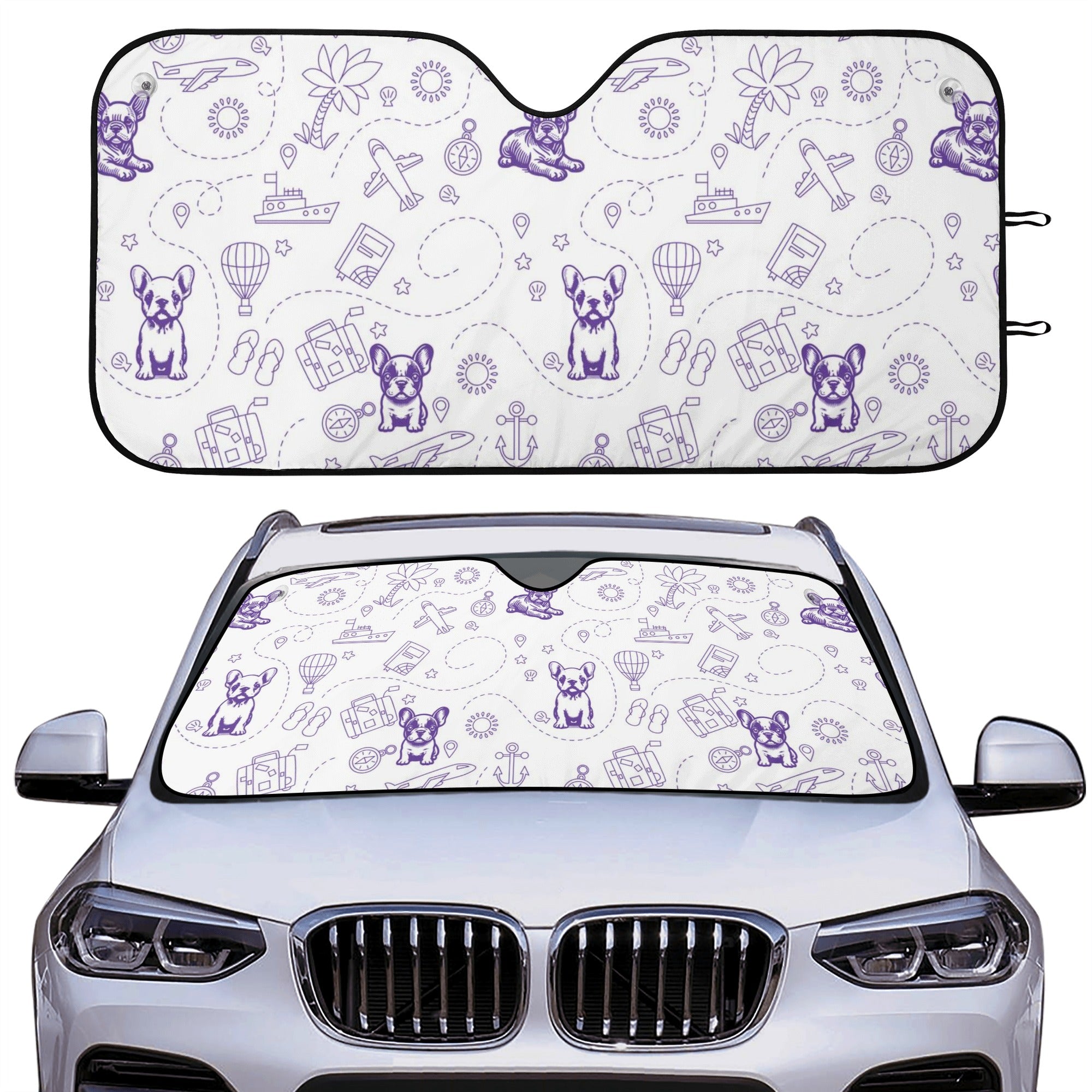 Sugar- Car Auto Sun Shade for French Bulldog Owners and Fans-fadou