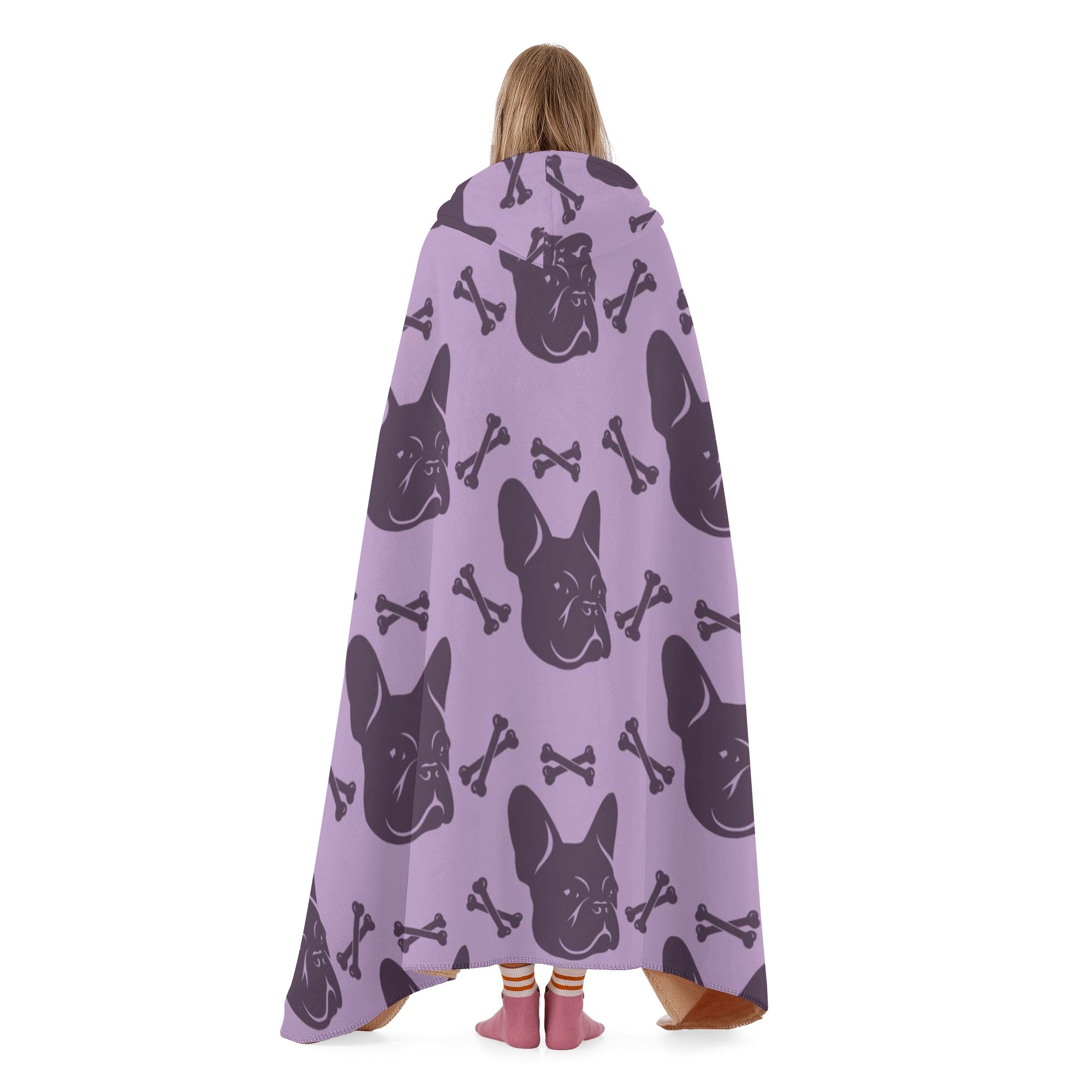 French Bulldog Hooded Fleece Throw Blanket for Pet Parents-fadou