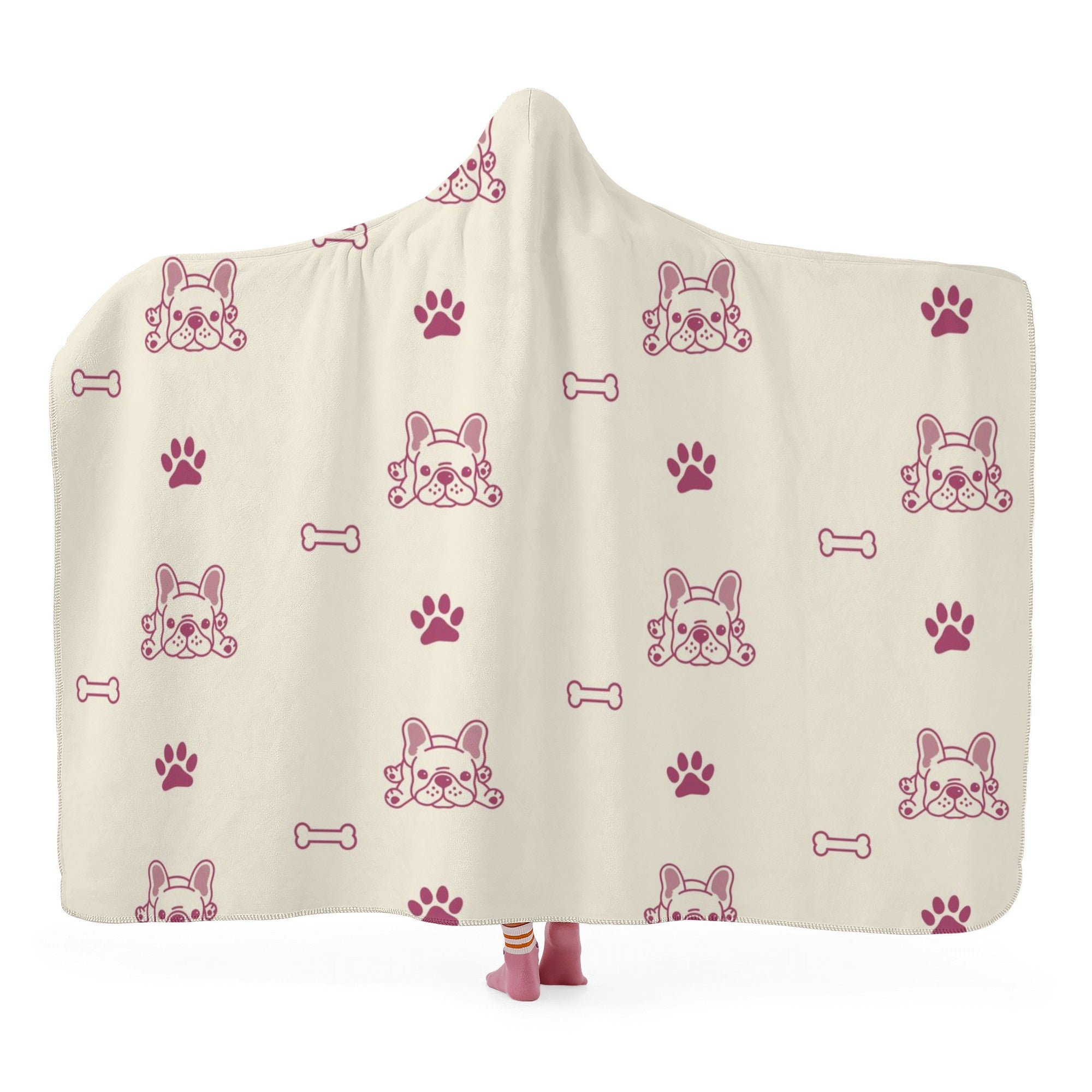 French Bulldog Hooded Cozy Plush Blanket for Frenchie Enthusiasts-fadou