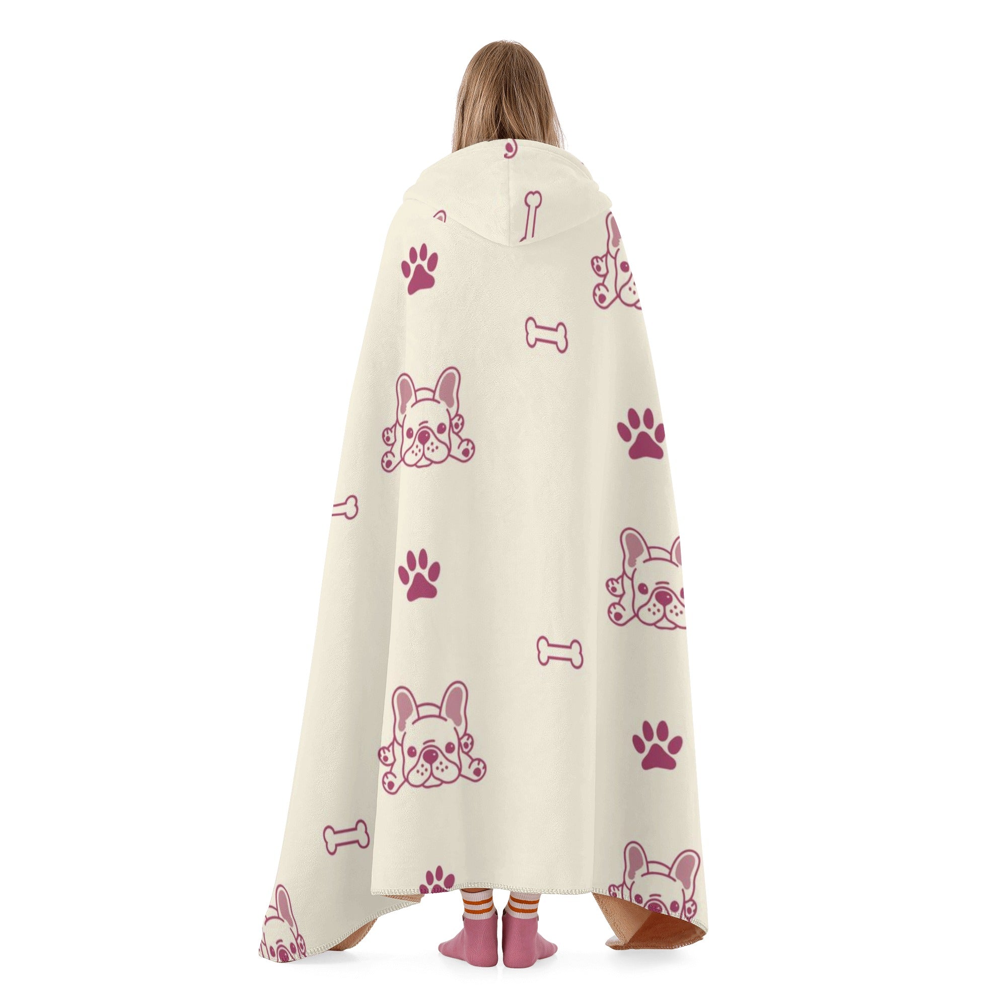 French Bulldog Hooded Cozy Plush Blanket for Frenchie Enthusiasts-fadou