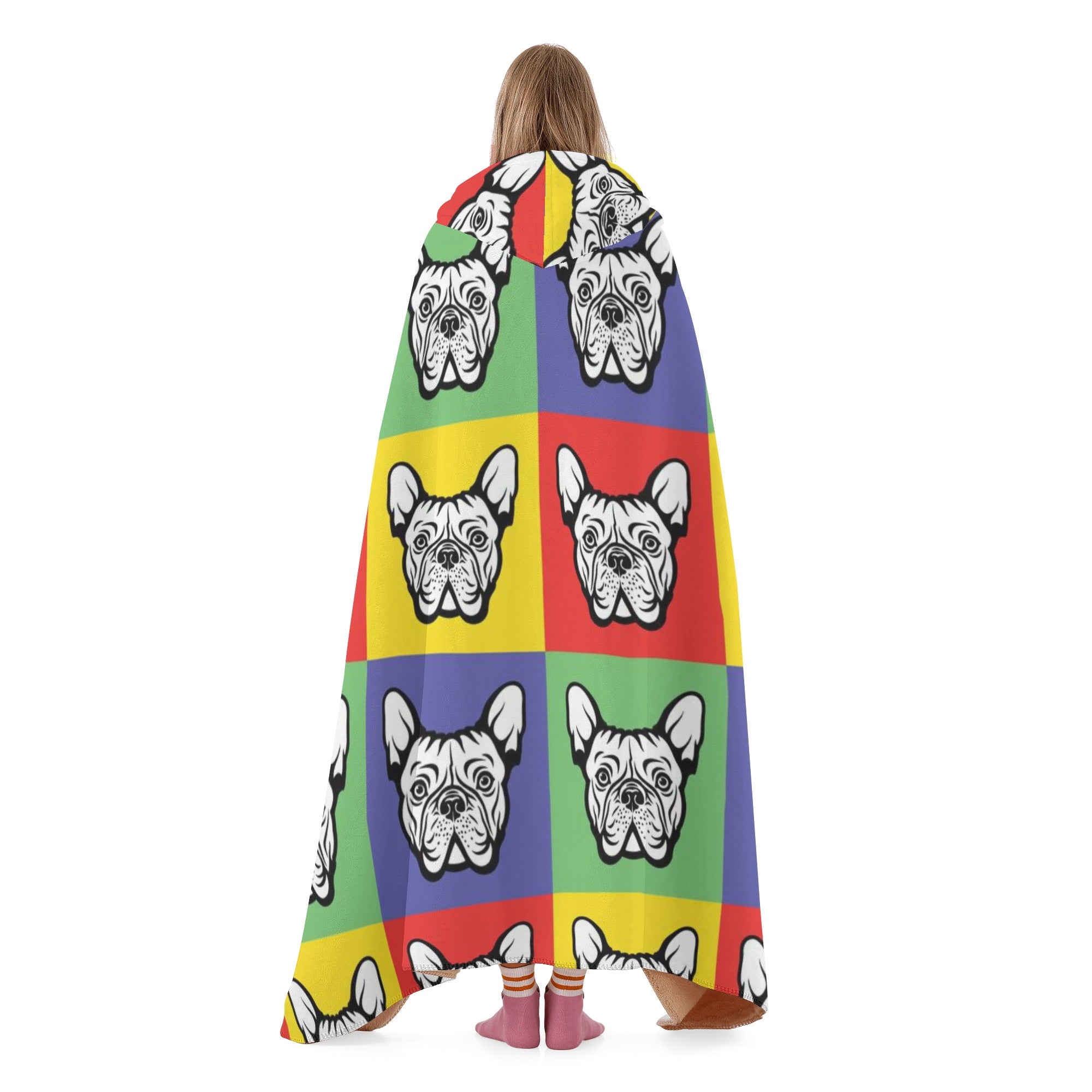 French Bulldog Hooded Cozy Plush Blanket for Pet Parents-fadou