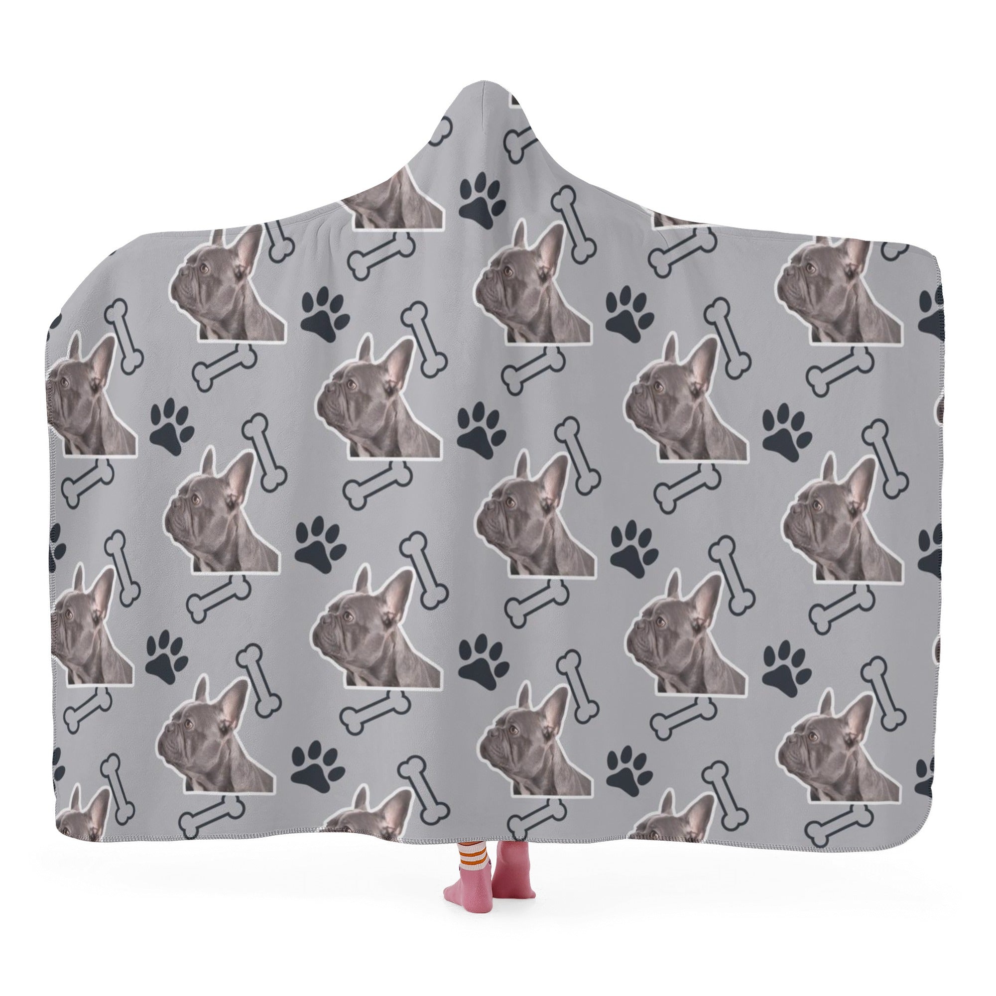Frenchie Custom Fleece Throw Blanket for Bulldog Owners-fadou