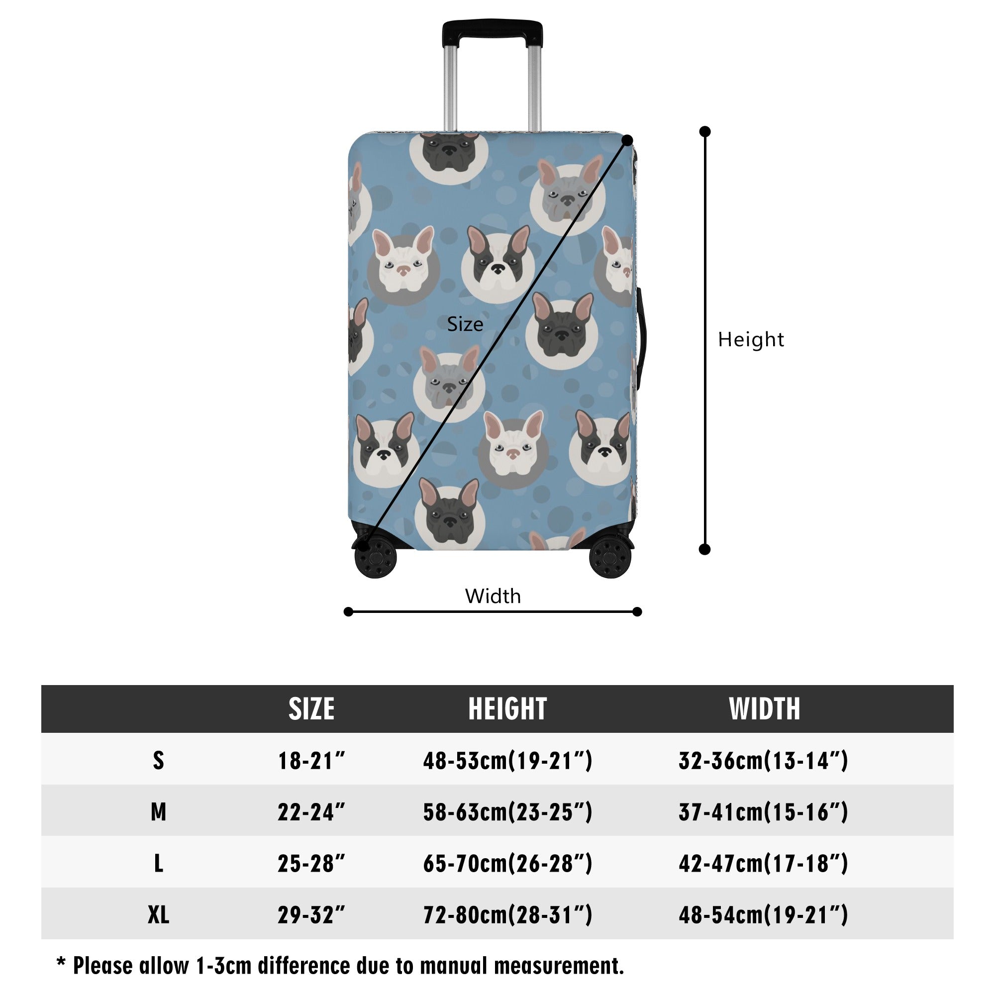 Gus - Luggage Cover for French Bulldog Owners and Fans for Frenchies-fadou