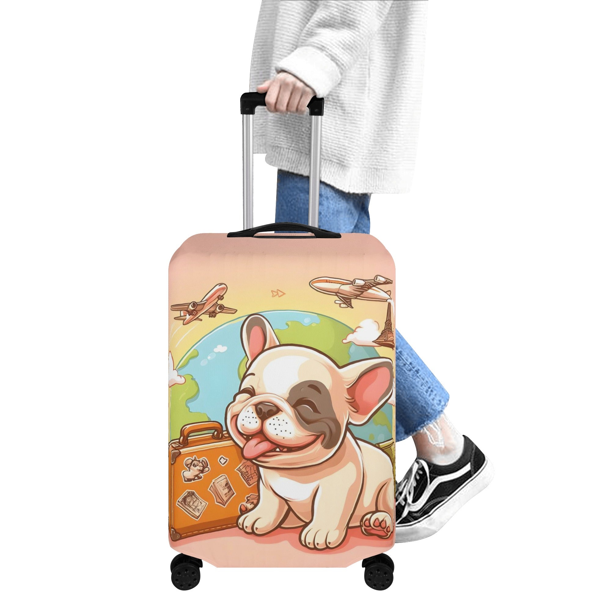Finn - Luggage Cover for French Bulldog Owners and Fans-fadou