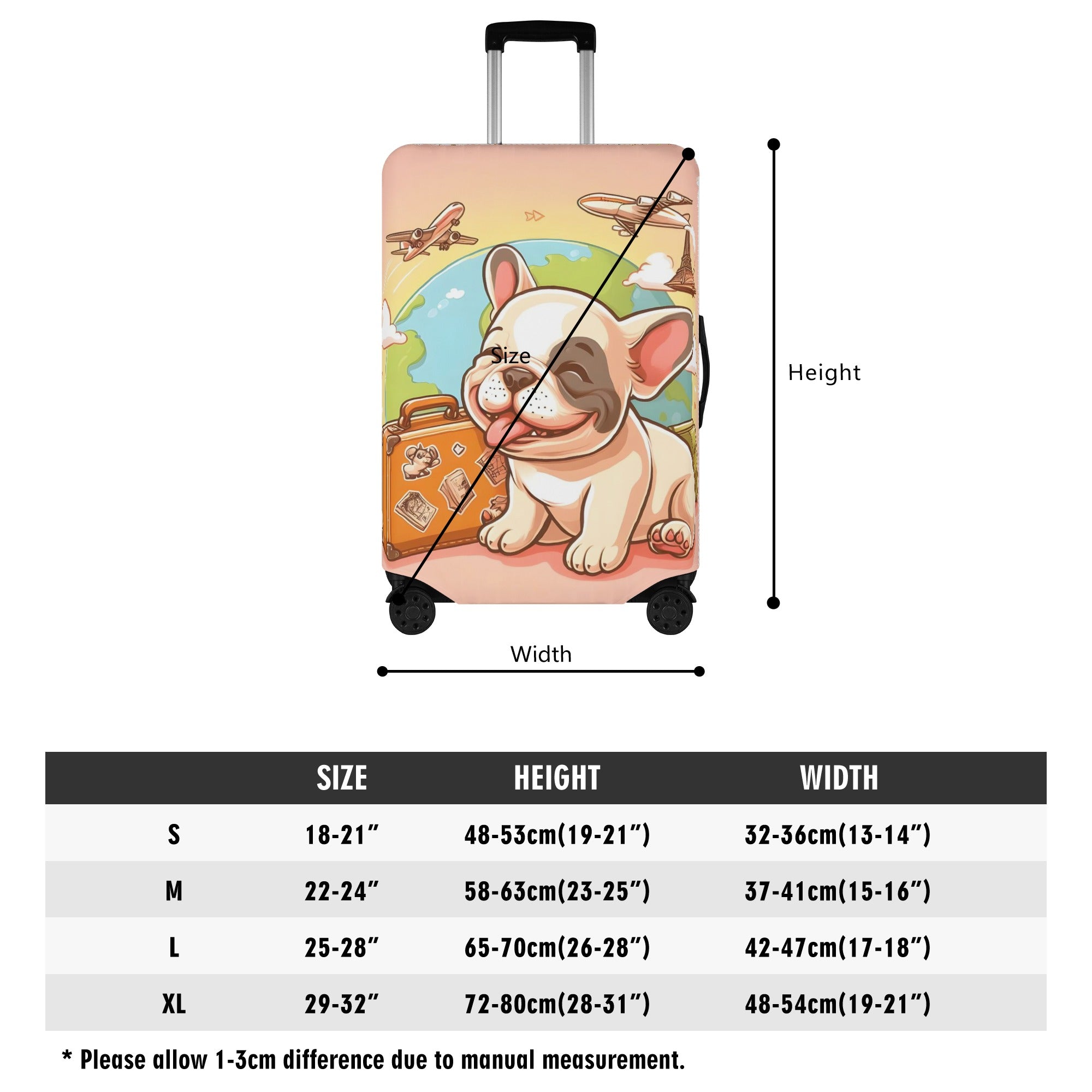Finn - Luggage Cover for French Bulldog Owners and Fans-fadou