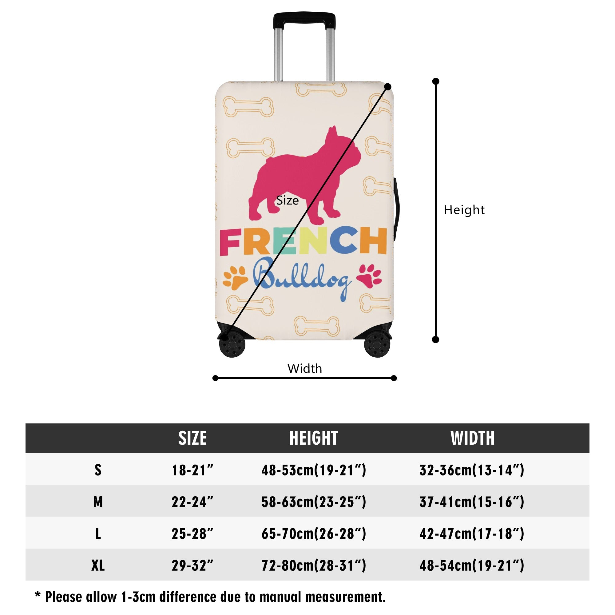 Spike - Luggage Cover for French Bulldog Owners and Fans-fadou