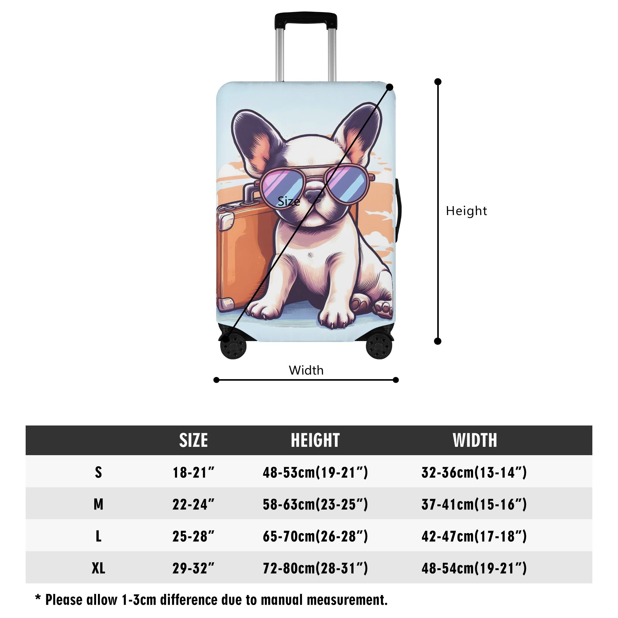 Bruce - Luggage Cover for French Bulldog Owners and Fans-fadou