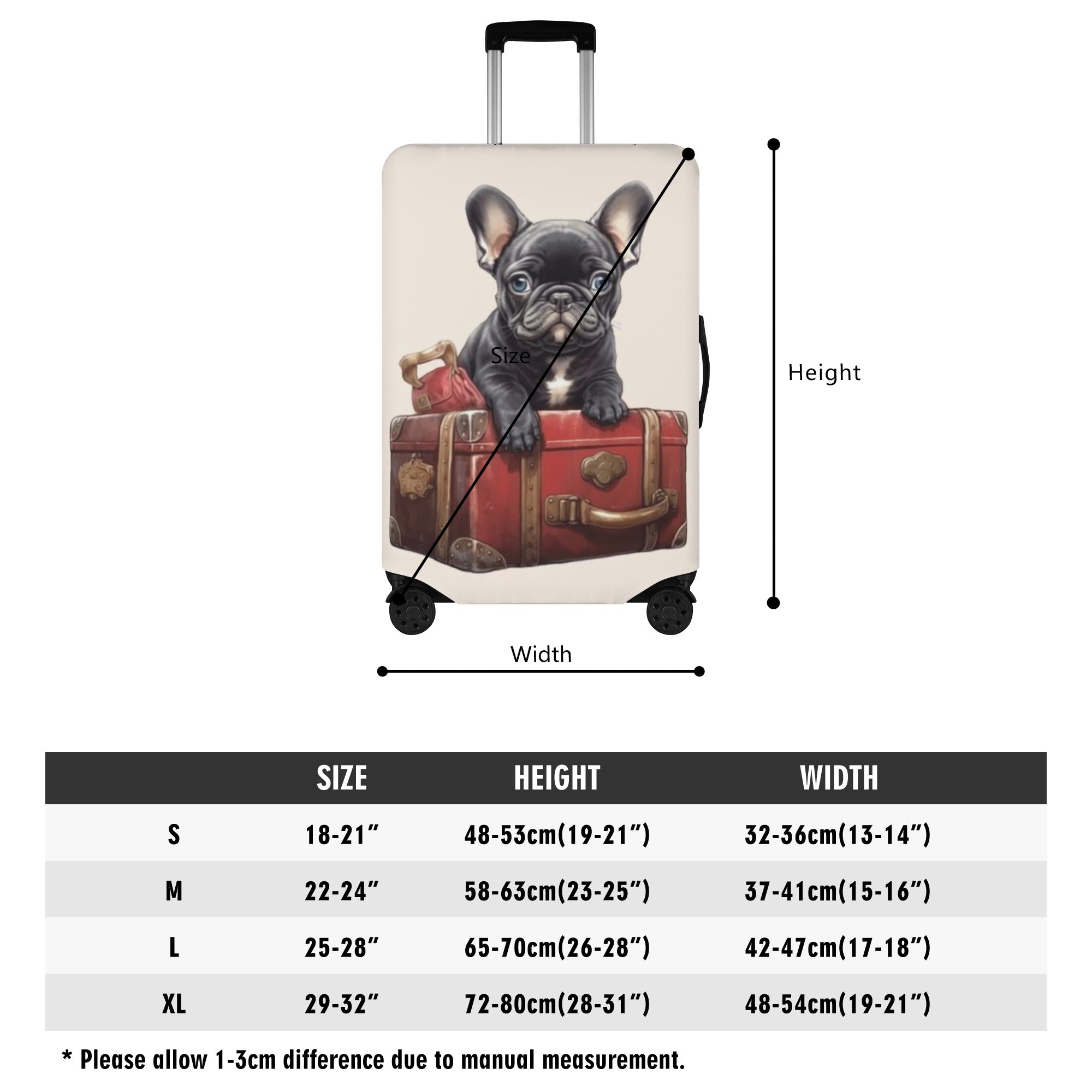 Oreo - Luggage Cover for French Bulldog Owners and Fans-fadou