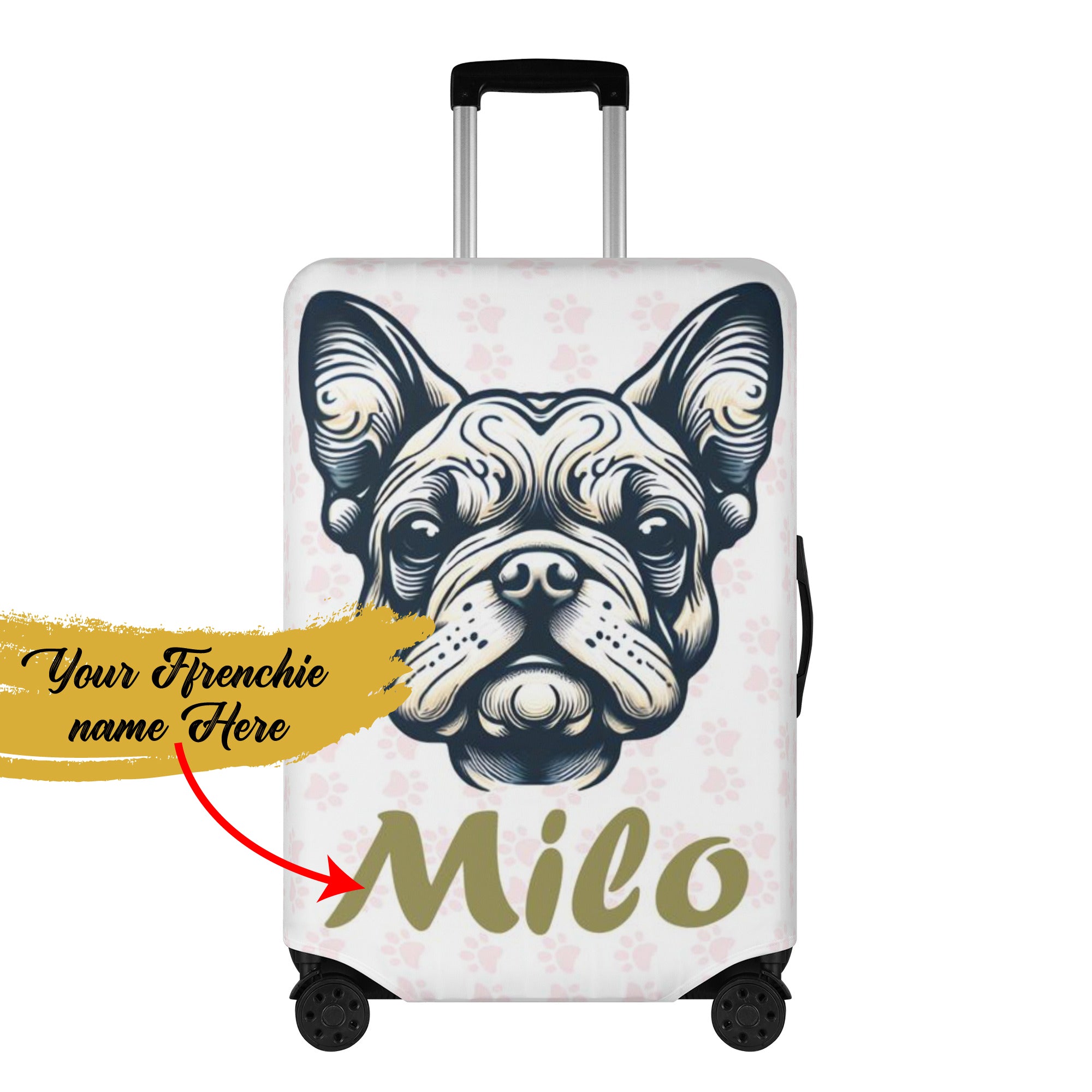 Personalized Luggage Cover with Frenchie Name - for Dog Lovers and-fadou
