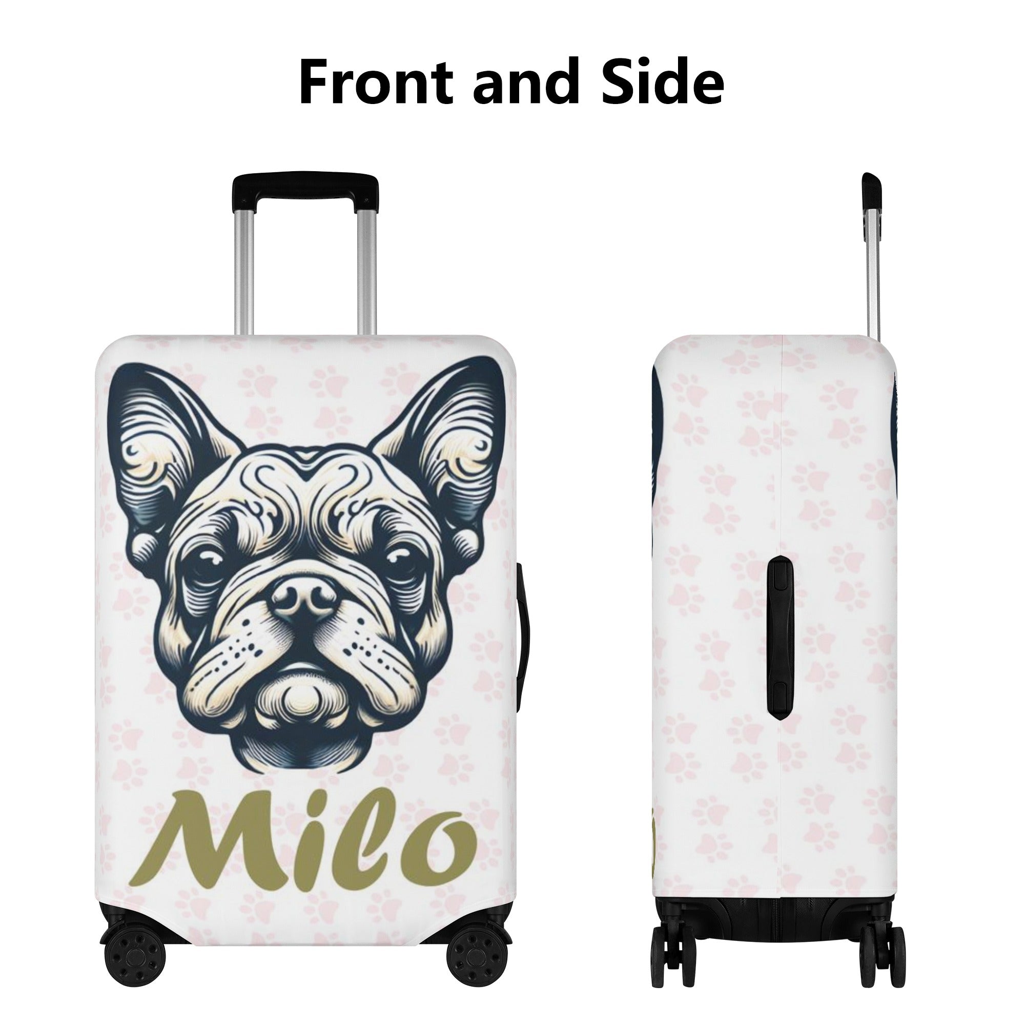 Personalized Luggage Cover with Frenchie Name - for Dog Lovers and-fadou