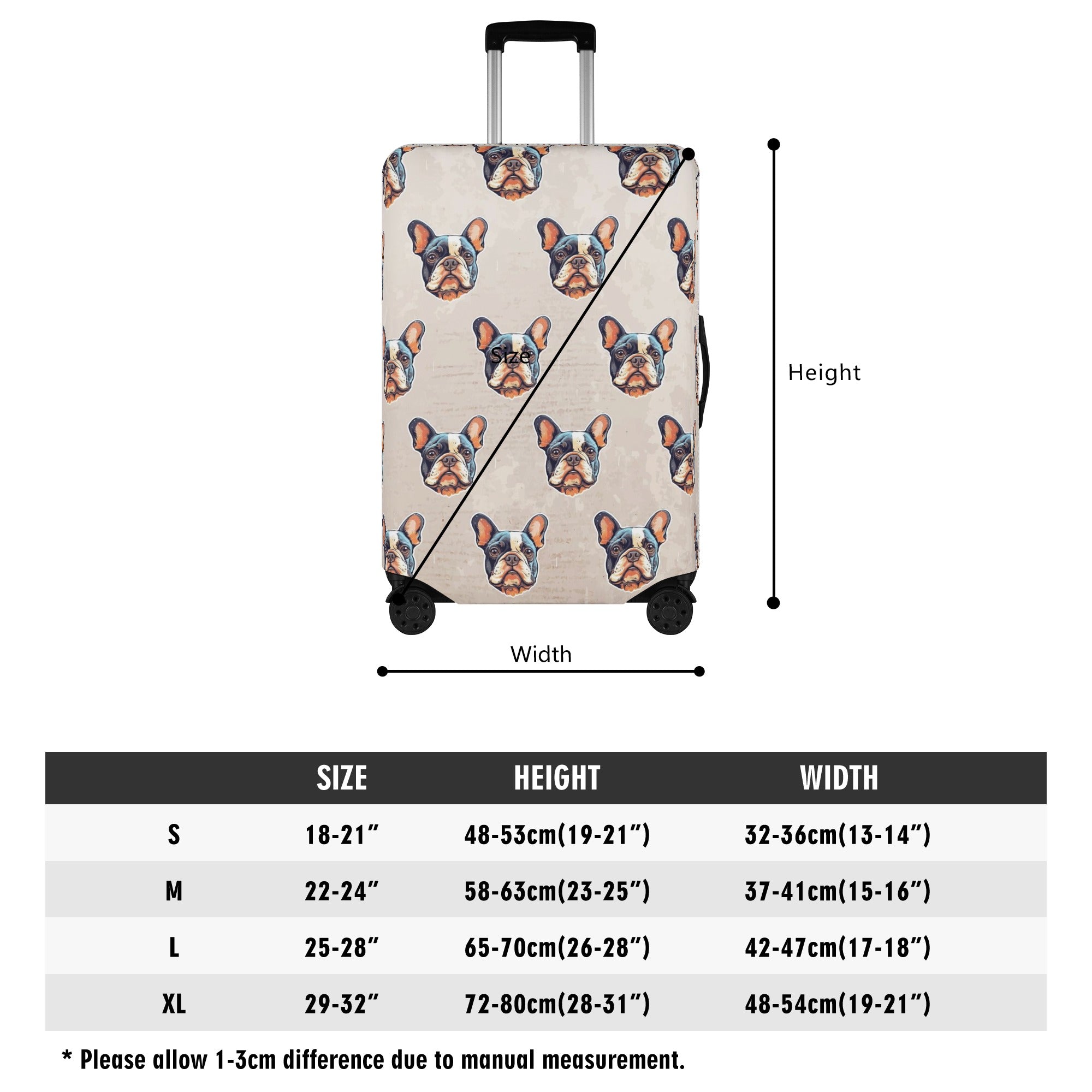 Louis - Luggage Cover for French Bulldog Owners and Fans-fadou