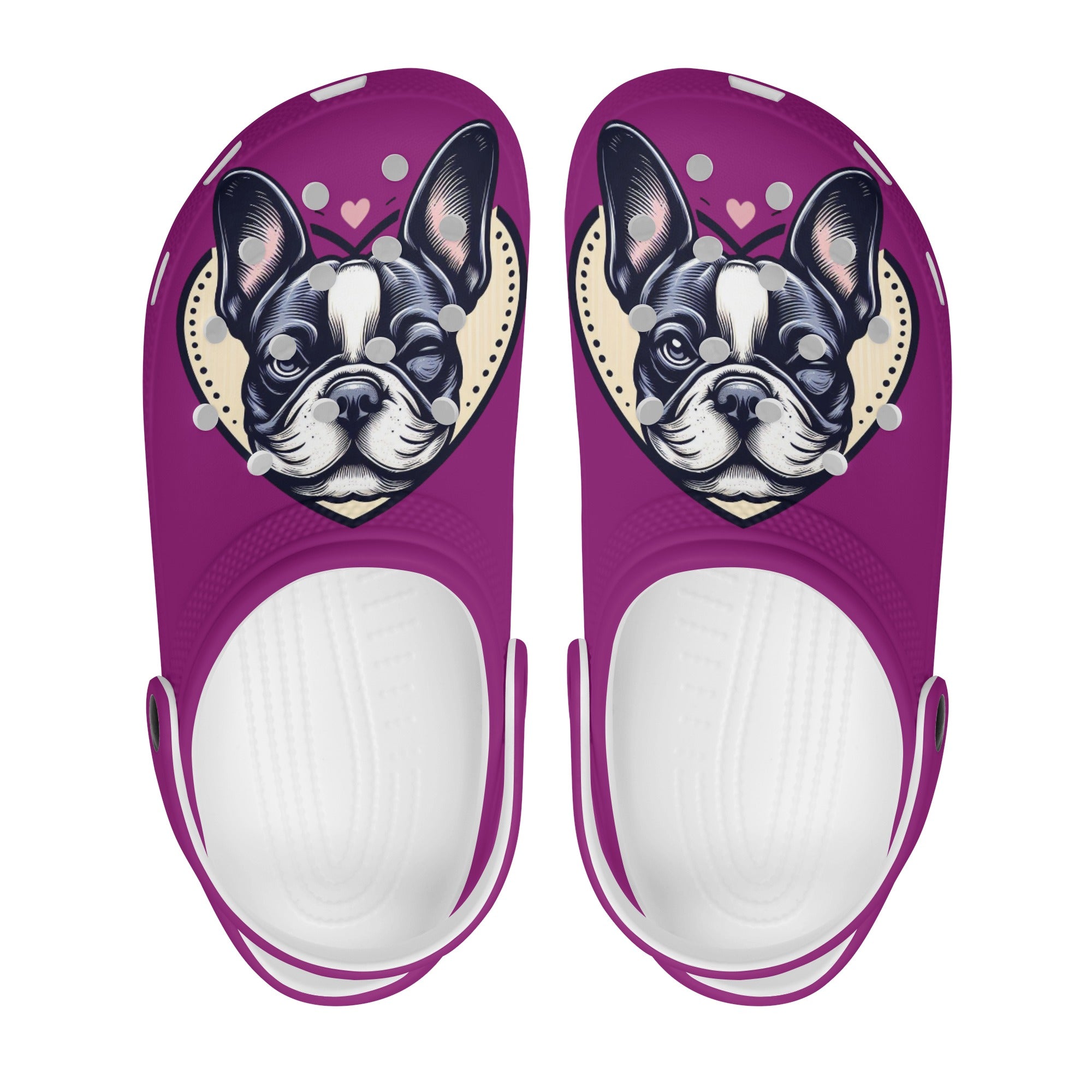 Rosa - Unisex Clogs for French Bulldog Owners and Fans for Frenchies-fadou