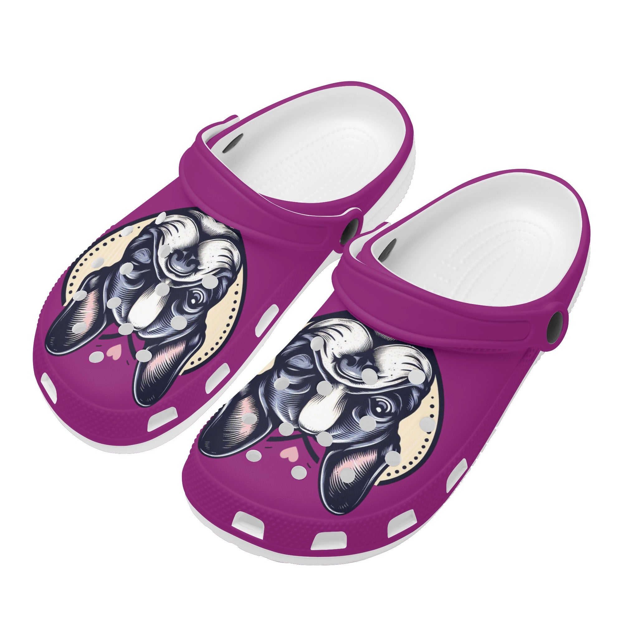 Rosa - Unisex Clogs for French Bulldog Owners and Fans for Frenchies-fadou