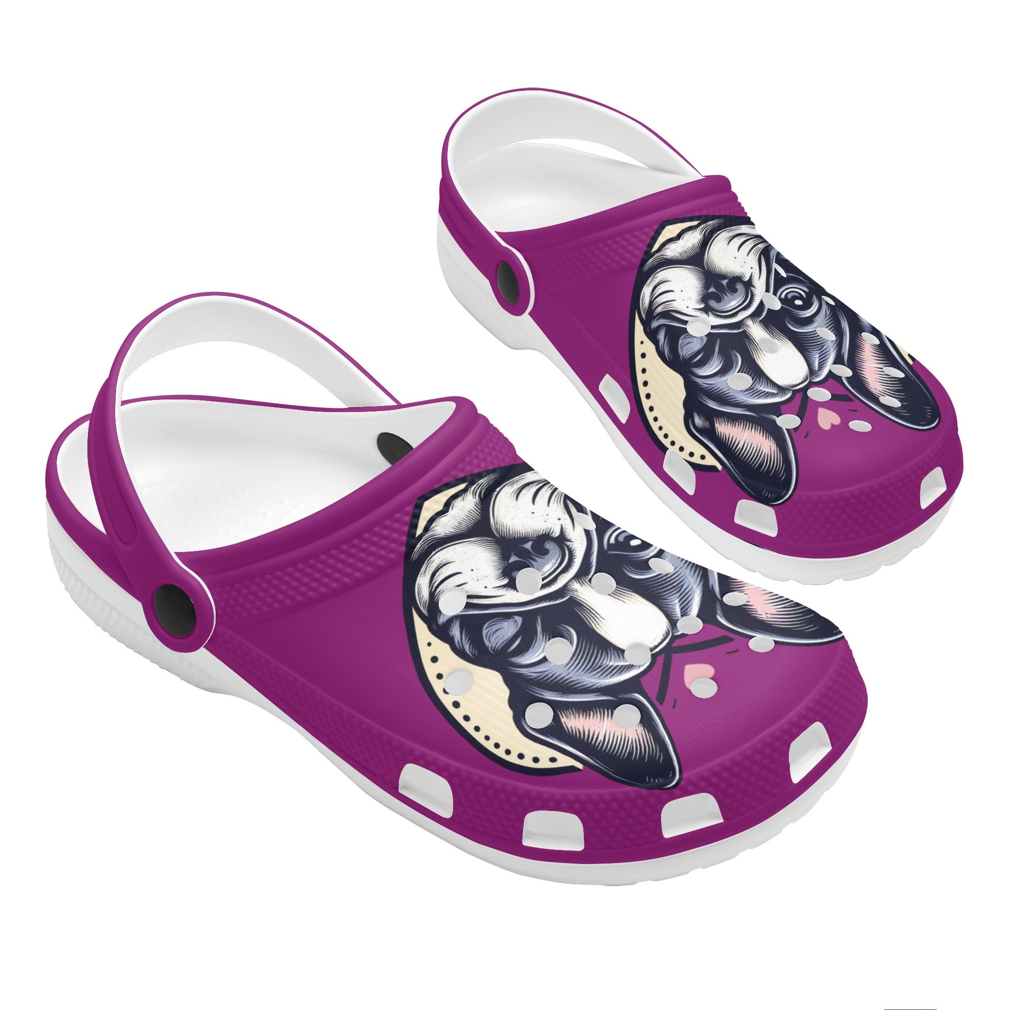 Rosa - Unisex Clogs for French Bulldog Owners and Fans for Frenchies-fadou