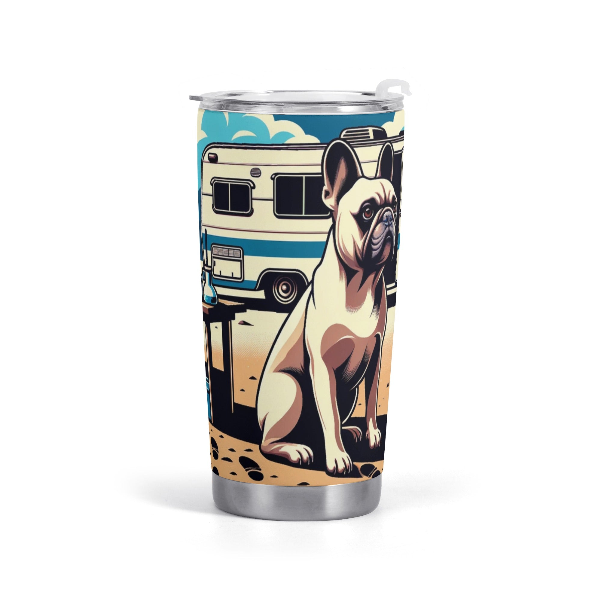 Paisley French Bulldog Stainless Tumbler for Dog Lovers-fadou