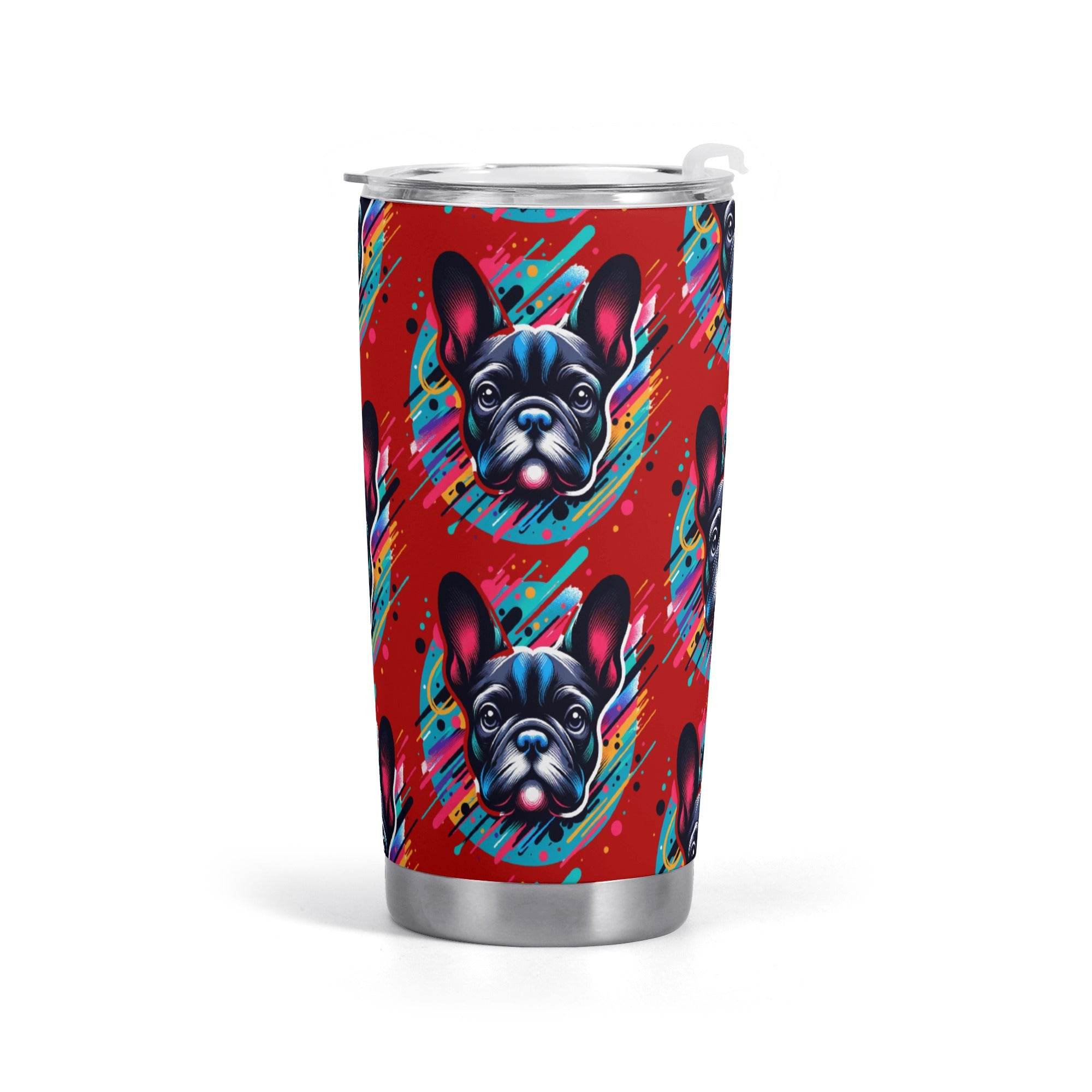 Lady French Bulldog Stainless Tumbler for Dog Moms & Dads-fadou