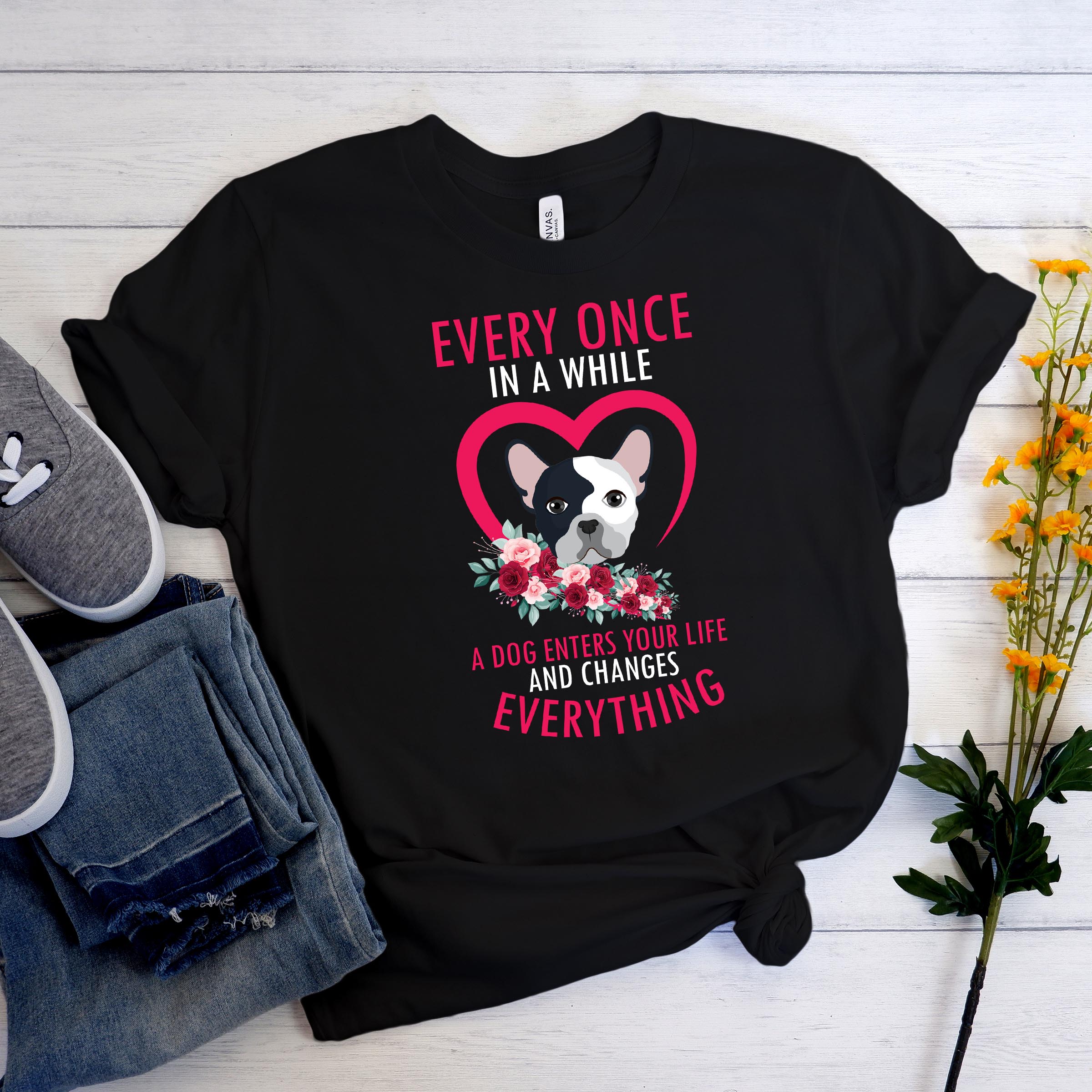 Frenchiescope French Bulldog Cotton T-Shirt for Pet Parents-fadou