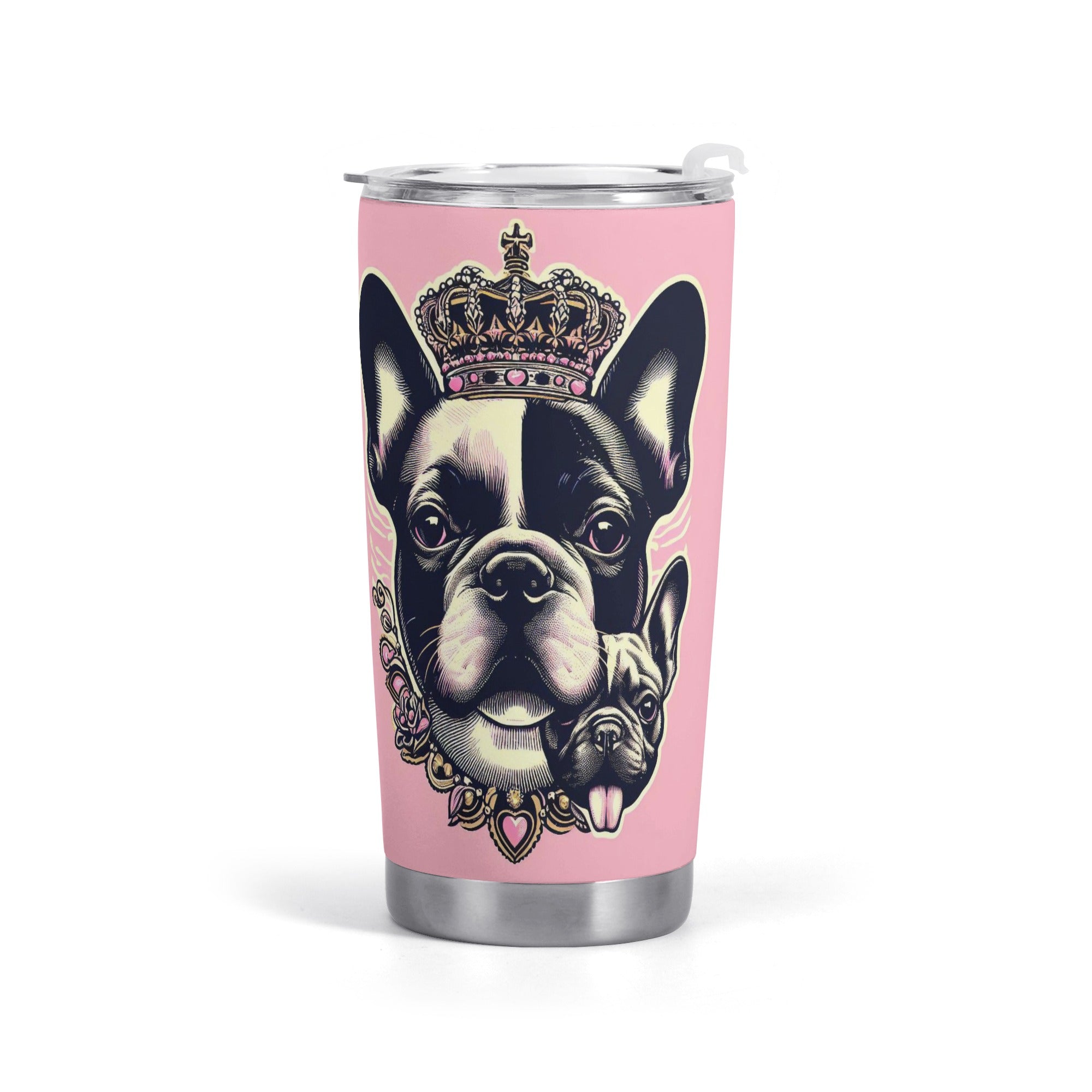 Winnie French Bulldog Travel Tumbler for Frenchie Enthusiasts-fadou