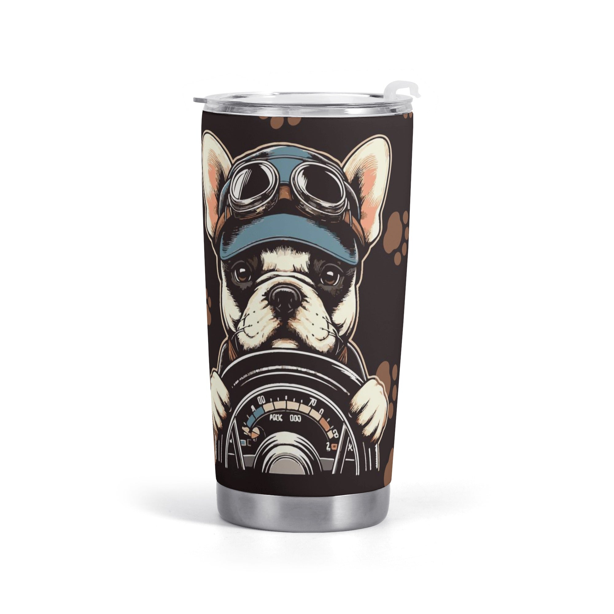 Mia French Bulldog Stainless Tumbler for Dog Moms & Dads-fadou