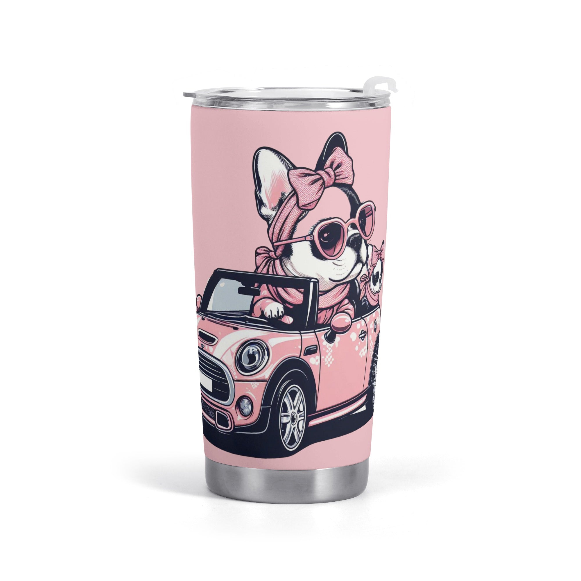 Lily French Bulldog Stainless Tumbler for Frenchie Fans-fadou