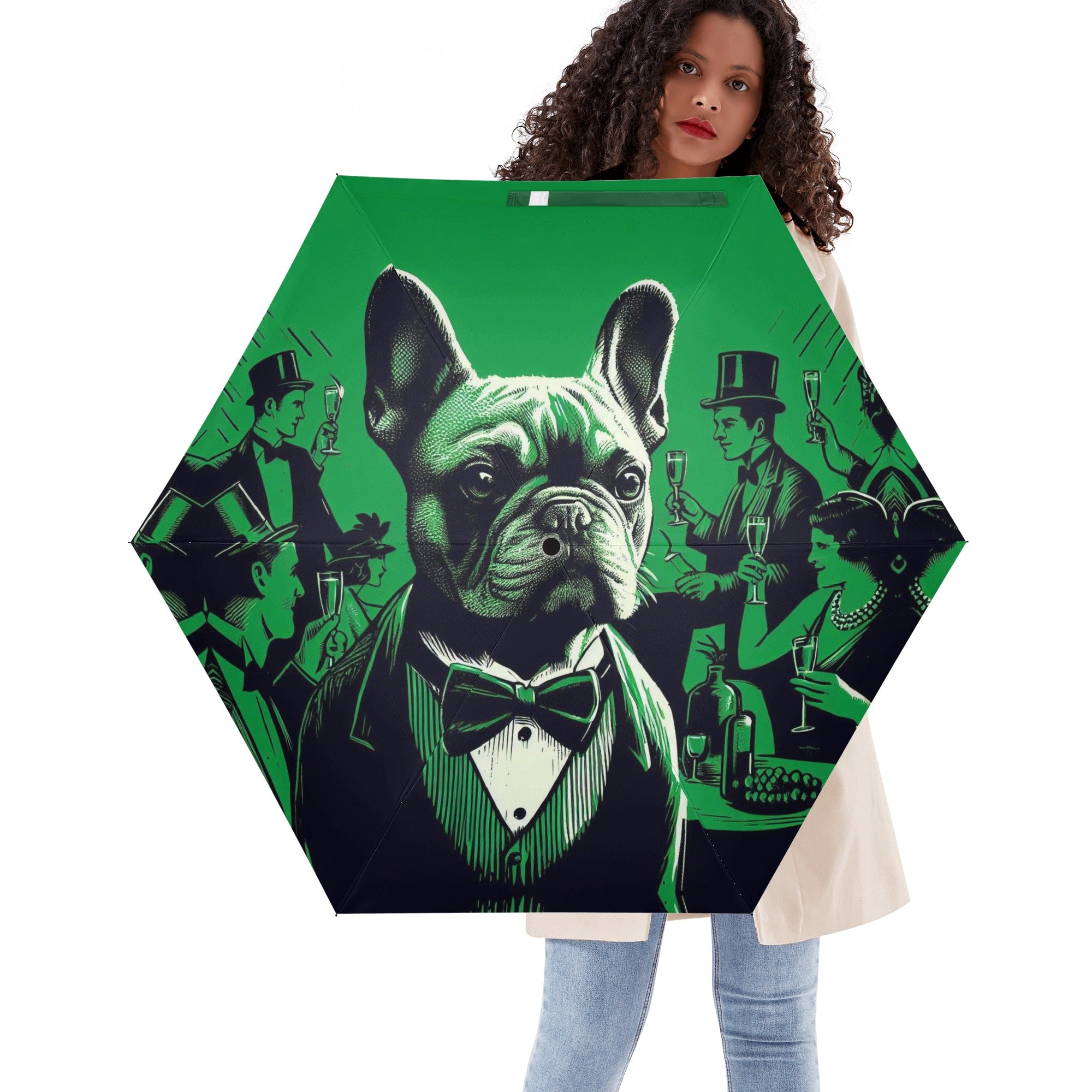 Juno French Bulldog Folding Umbrella for Frenchie Enthusiasts-fadou