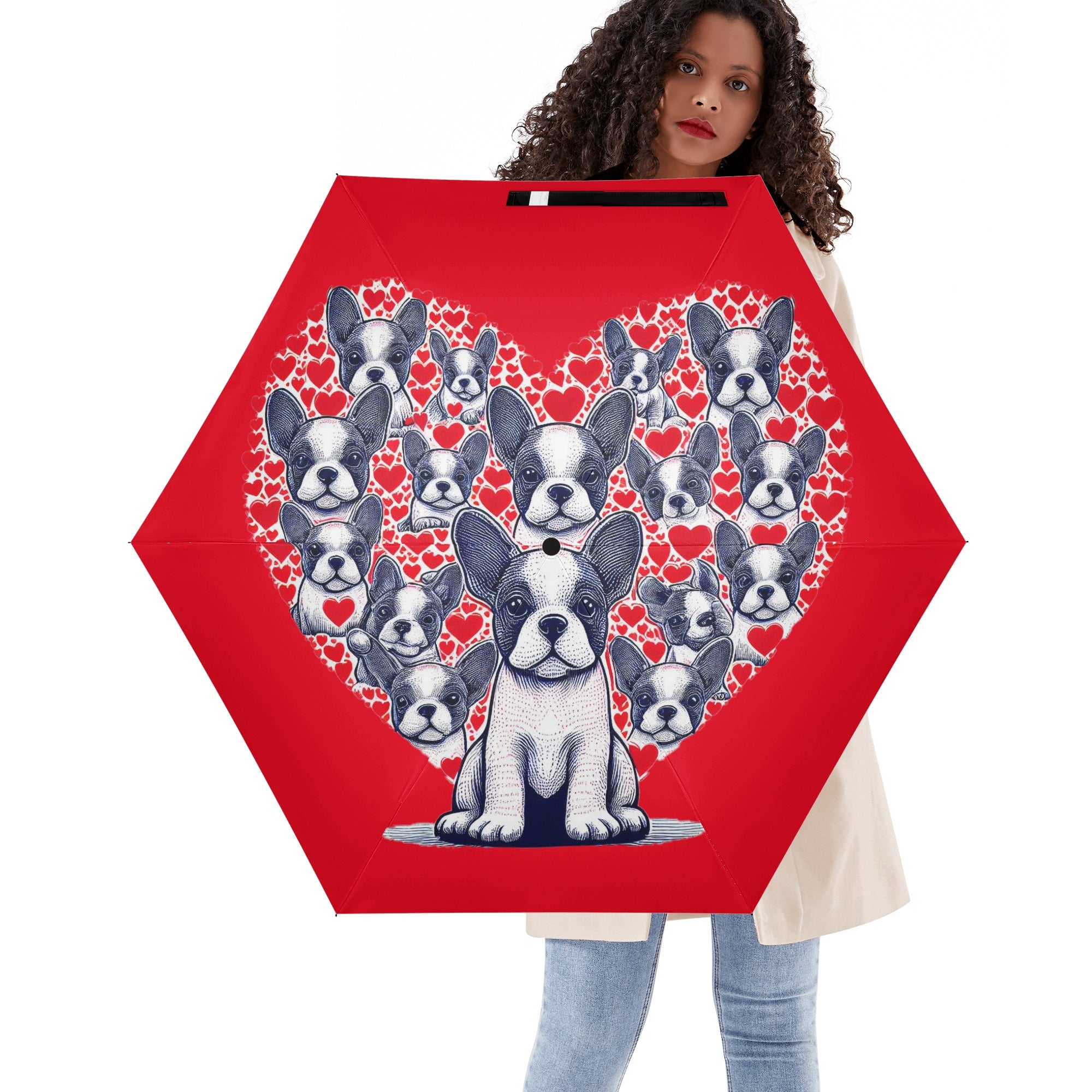 Ginger French Bulldog Travel Umbrella for Bulldog Owners-fadou