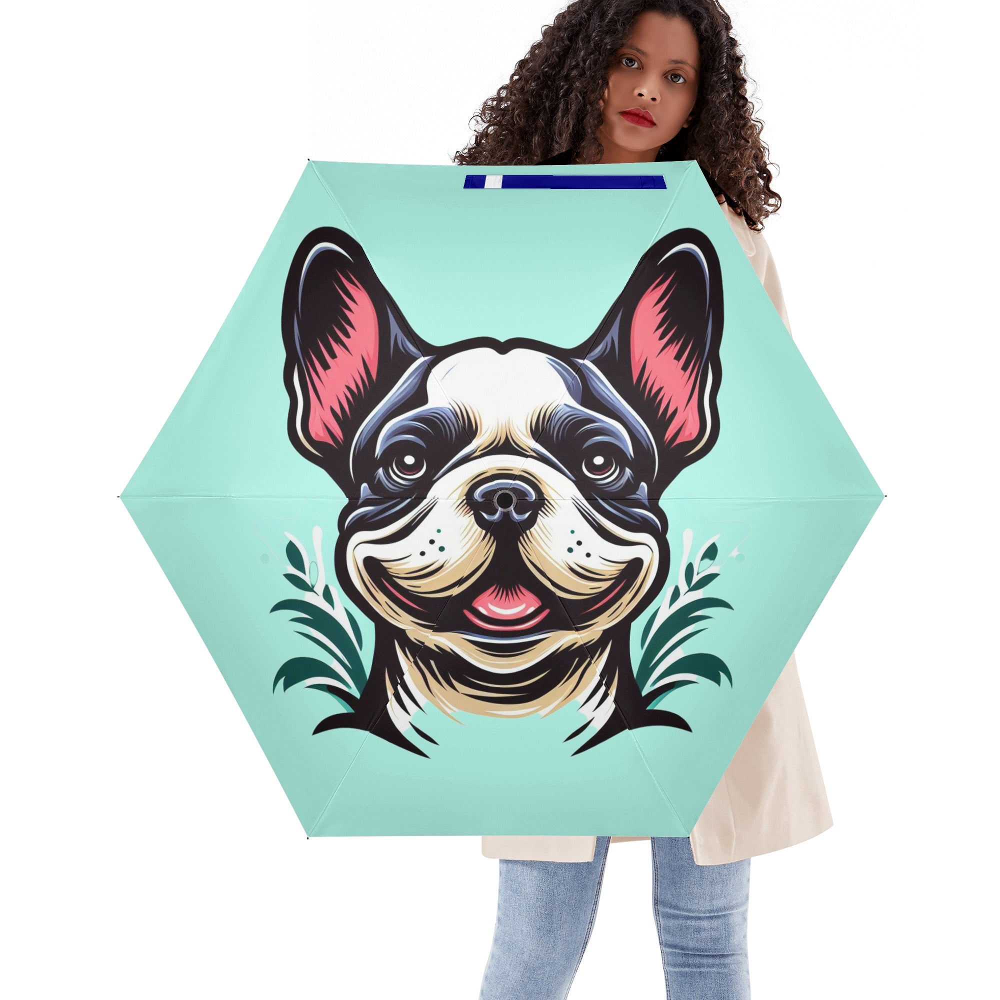 Lady French Bulldog Rain Umbrella for Frenchie Enthusiasts-fadou